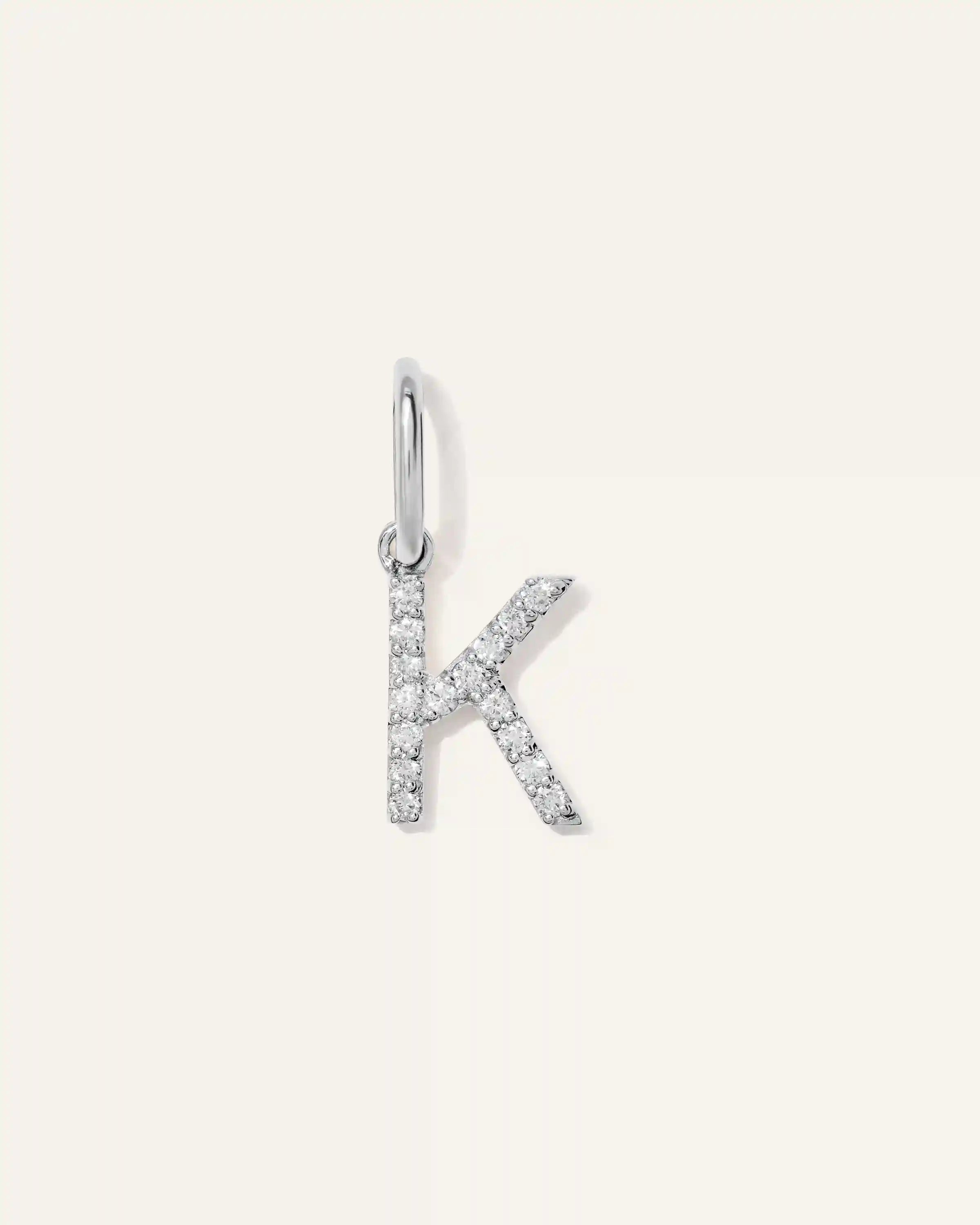 14K Gold Diamond Letter Charm