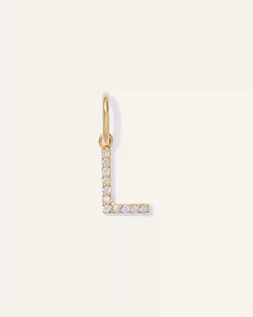 14K Gold Diamond Letter Charm