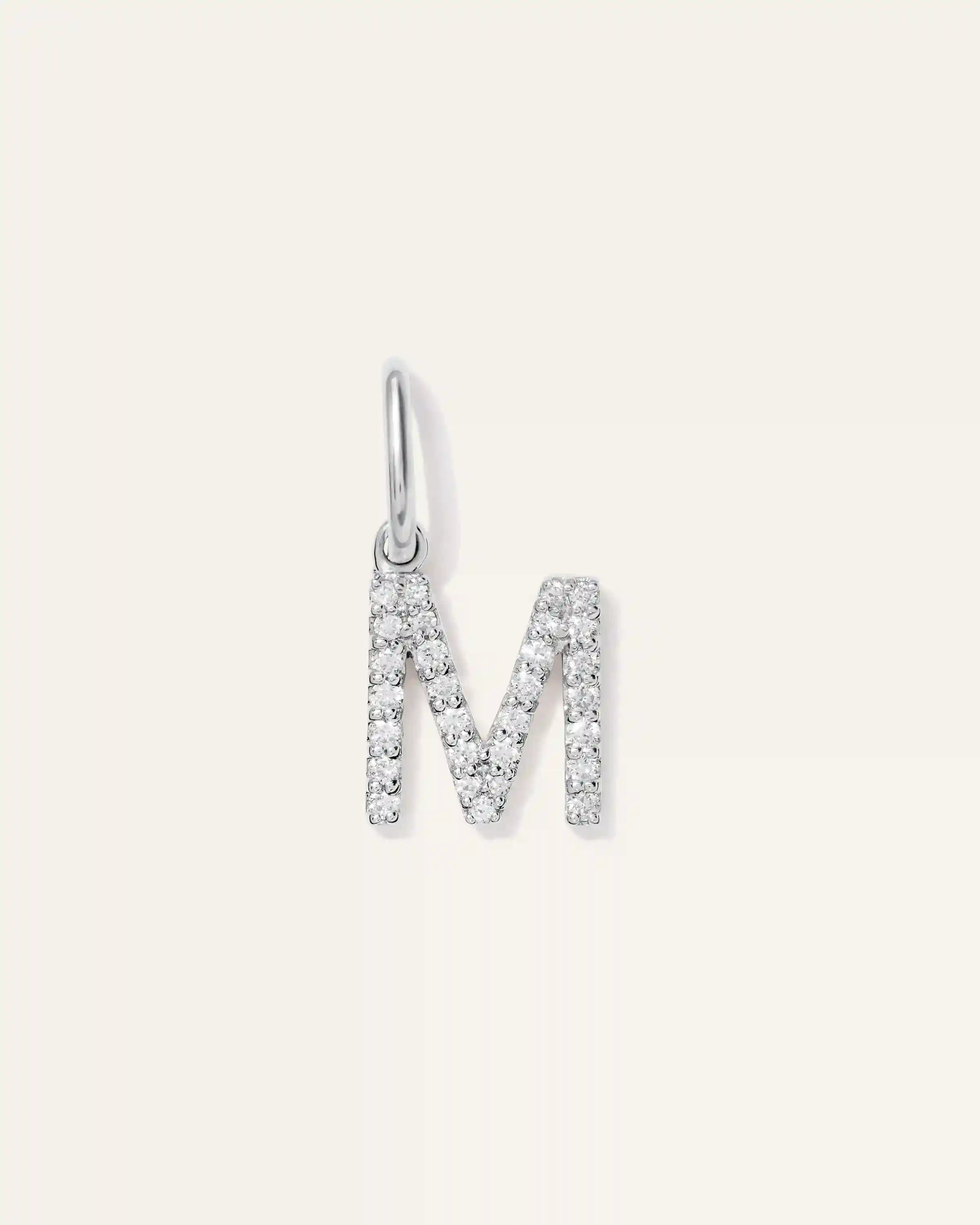 14K Gold Diamond Letter Charm