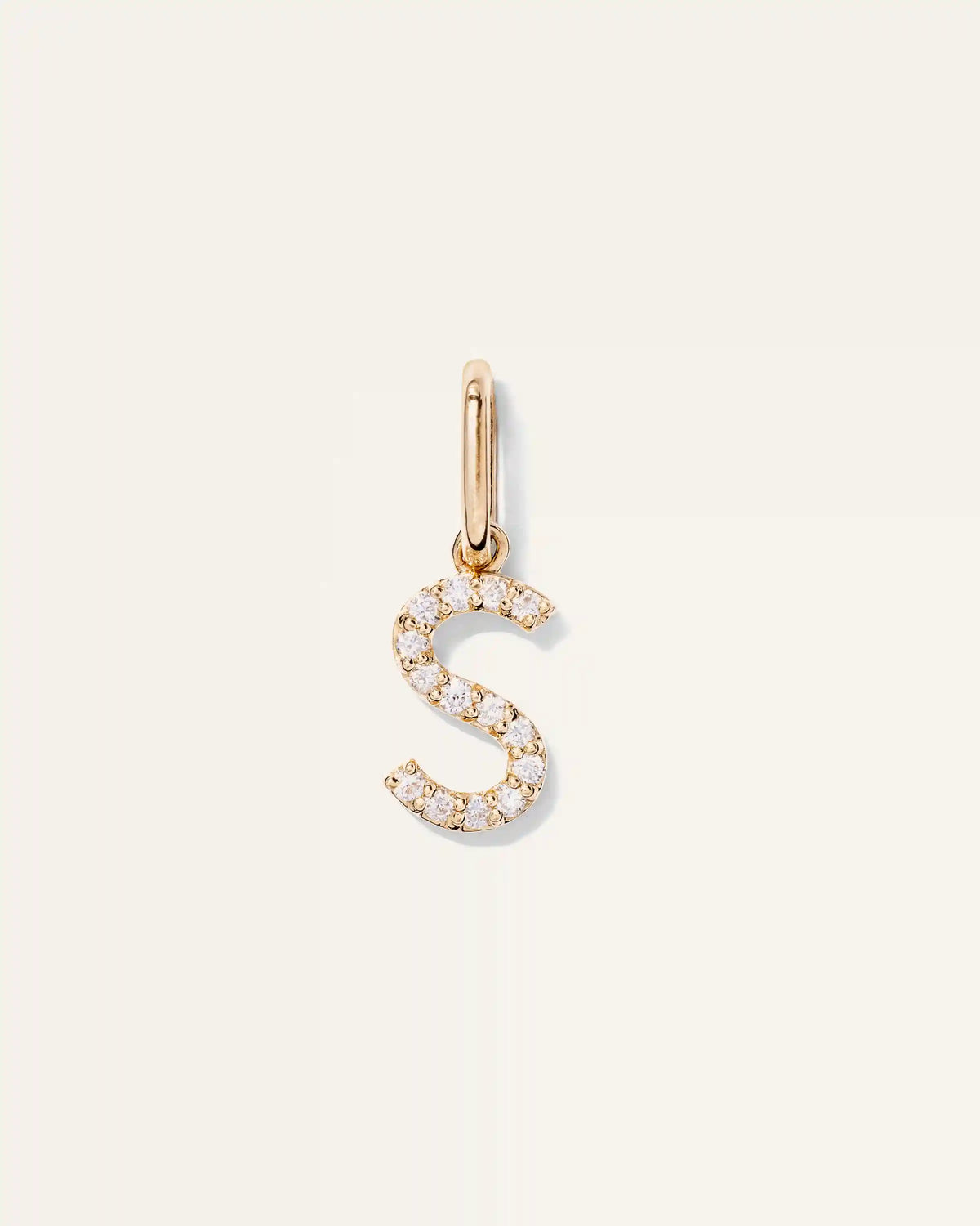 14K Gold Diamond Letter Charm