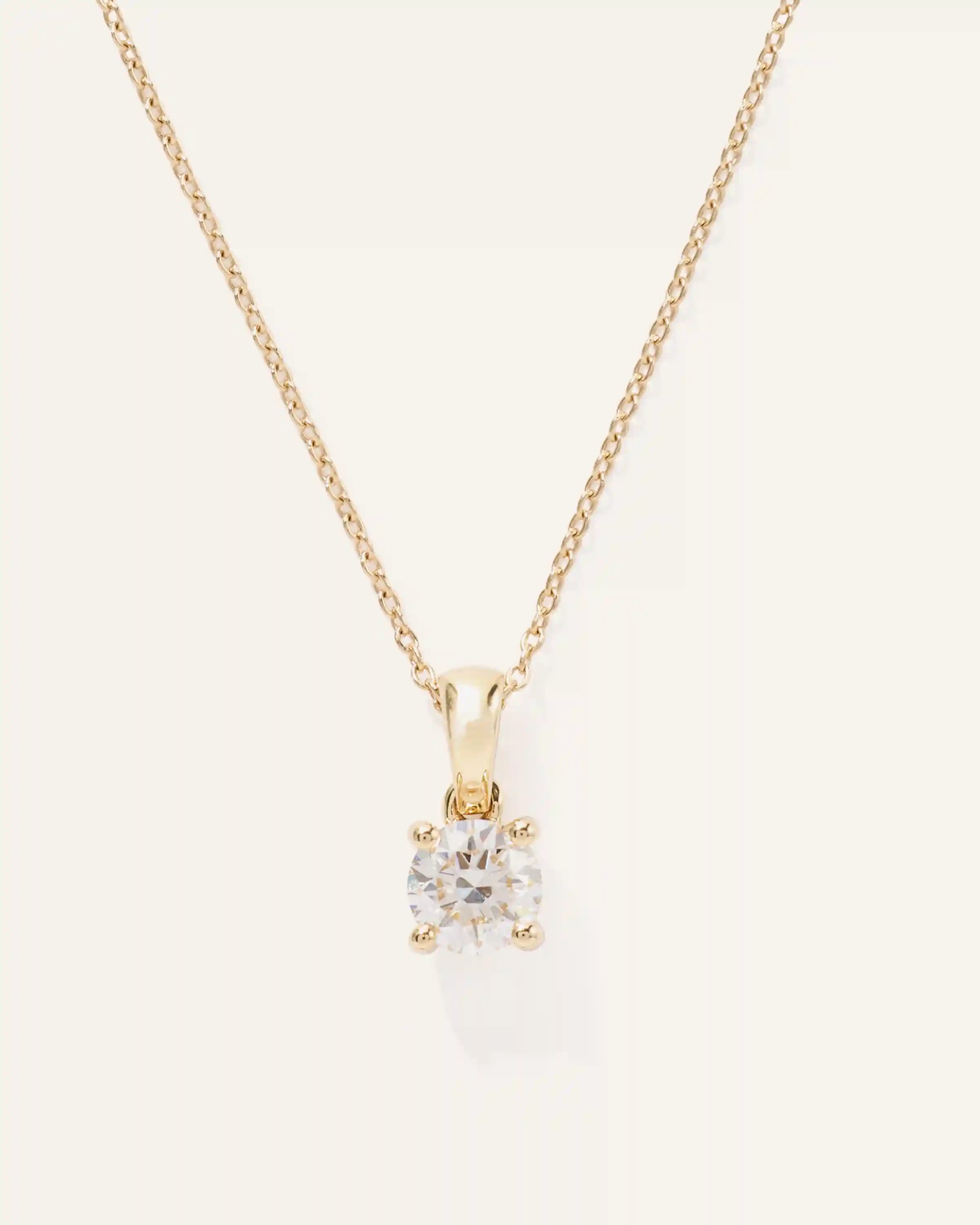 14K Gold Lab Grown Diamond Solitaire Pendant - 0.50ct