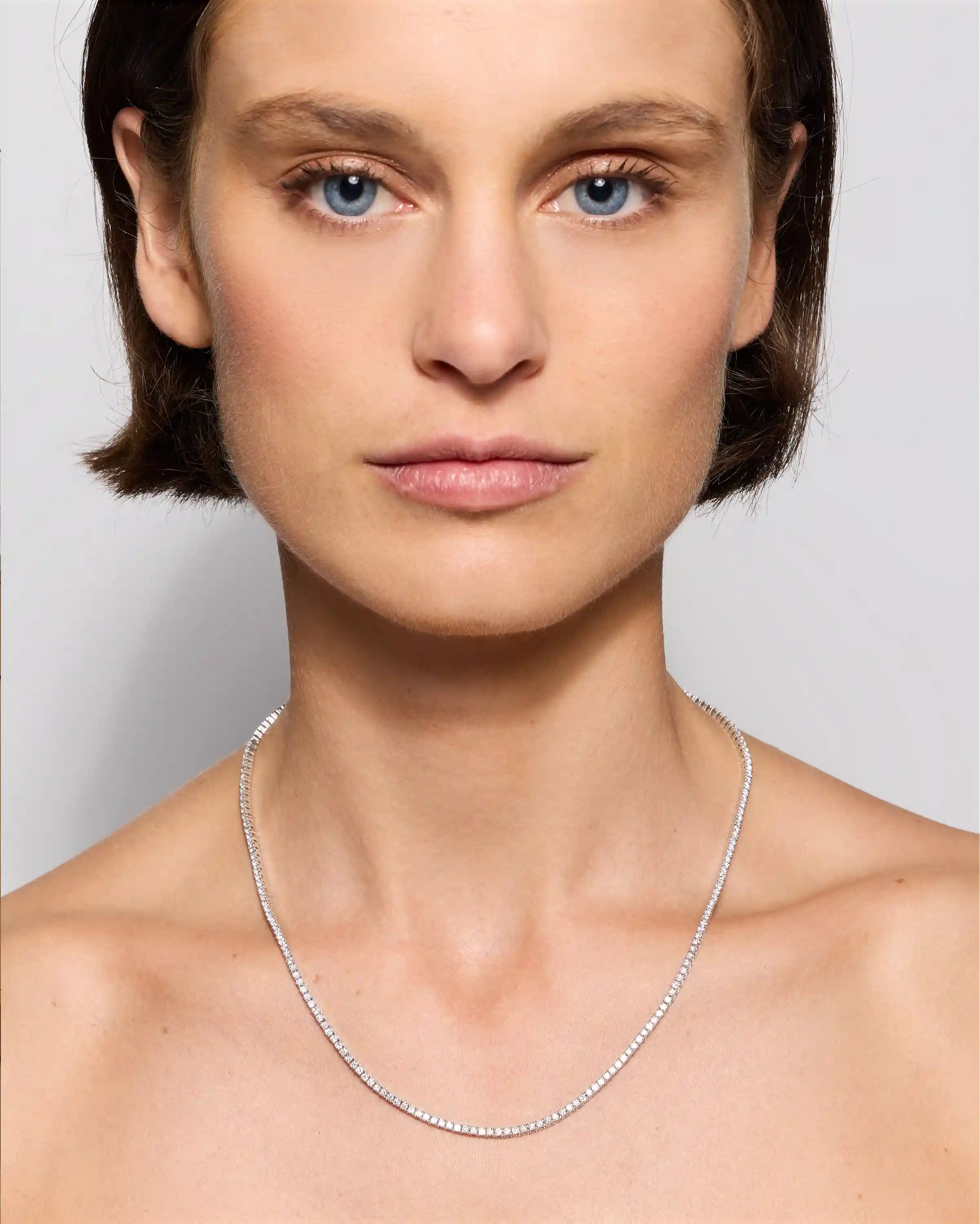 14K Gold Lab Grown Diamond Tennis Necklace - 5ctw