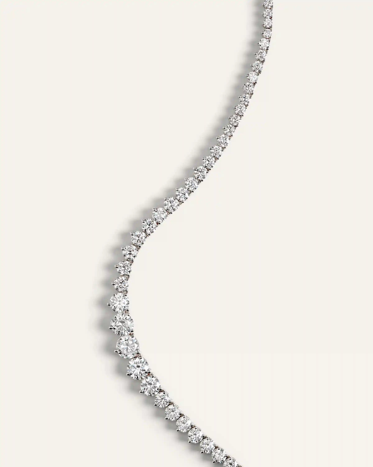14K Gold Lab Grown Diamond Graduated Tennis Necklace - 10ctw