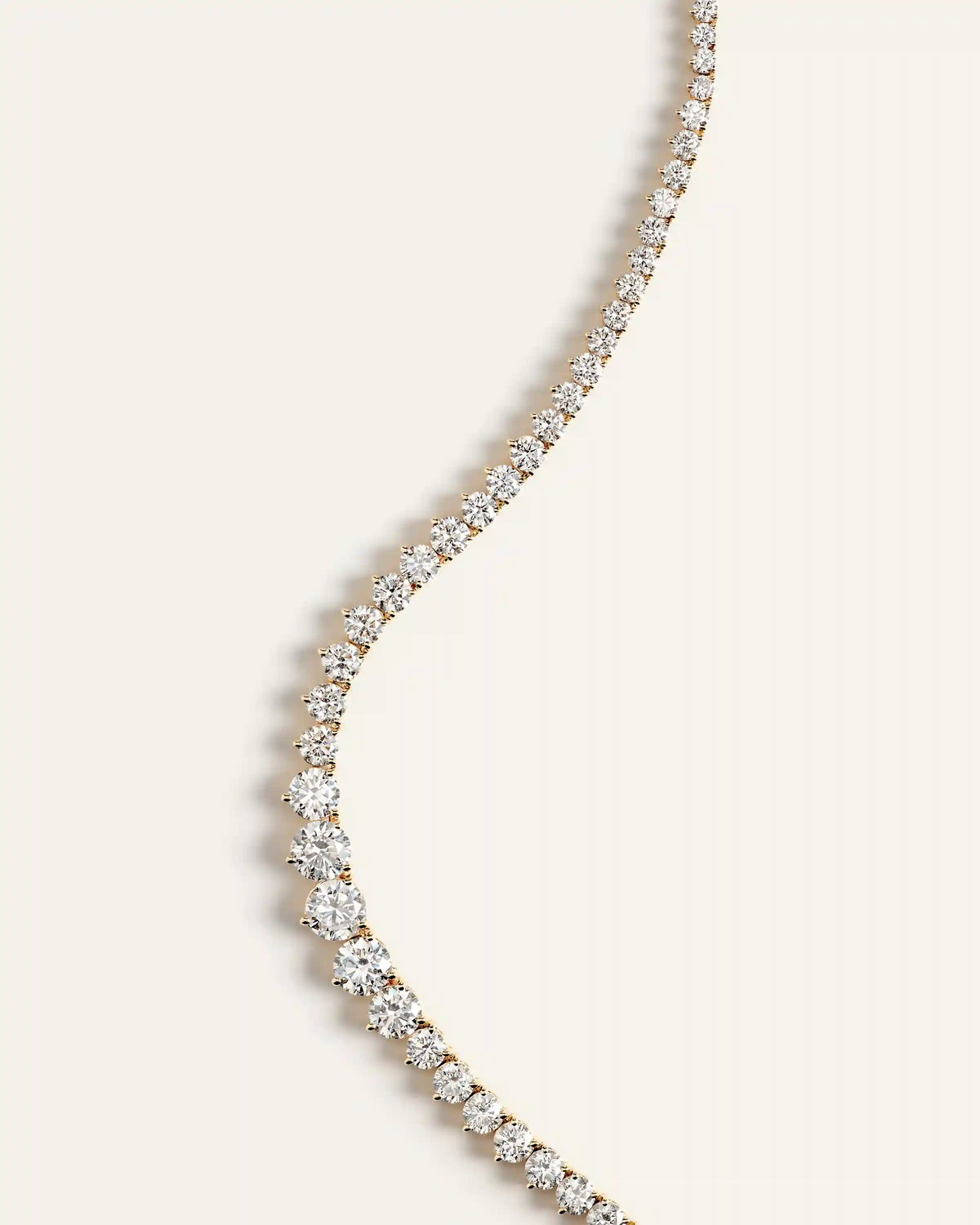14K Gold Lab Grown Diamond Graduated Tennis Necklace - 10ctw