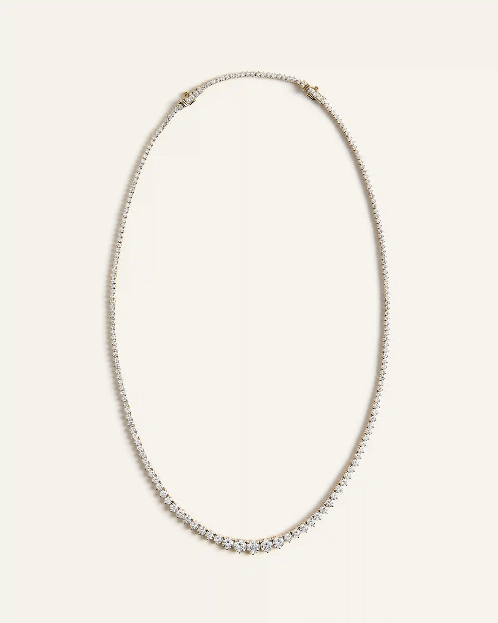 14K Gold Lab Grown Diamond Graduated Tennis Necklace - 10ctw