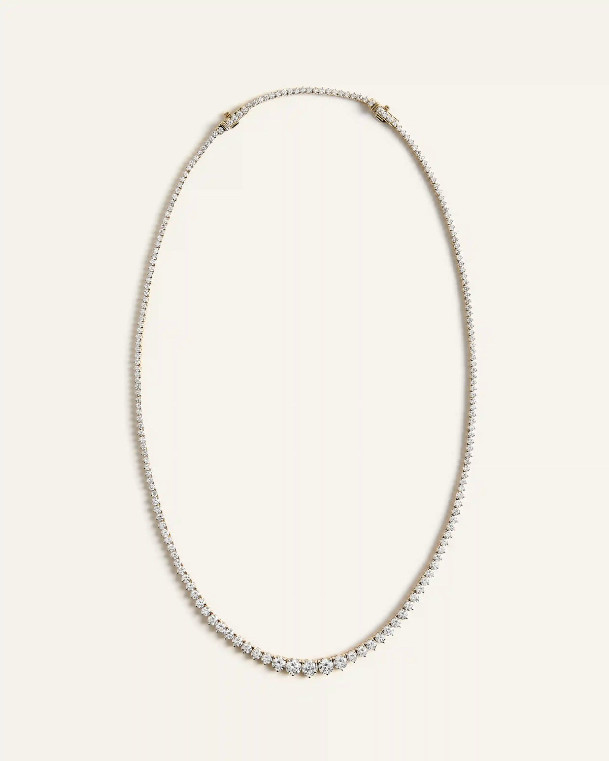 14K Gold Lab Grown Diamond Graduated Tennis Necklace - 10ctw