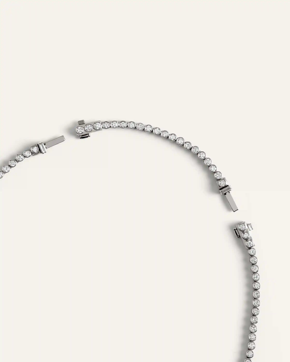 14K Gold Lab Grown Diamond Bezel Set Graduated Tennis Necklace - 7ctw