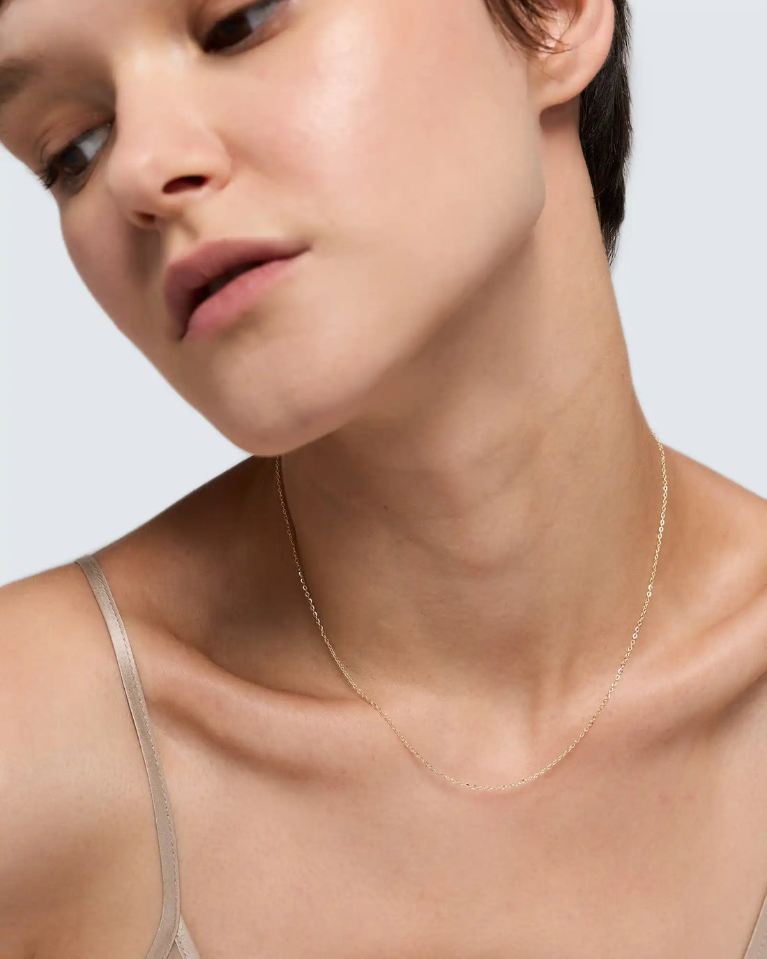 10K Gold Delicate Cable Chain Necklace
