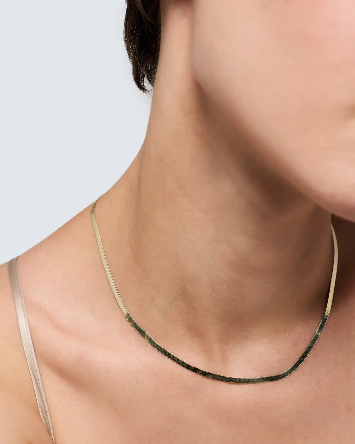 10K Gold Herringbone Chain Necklace