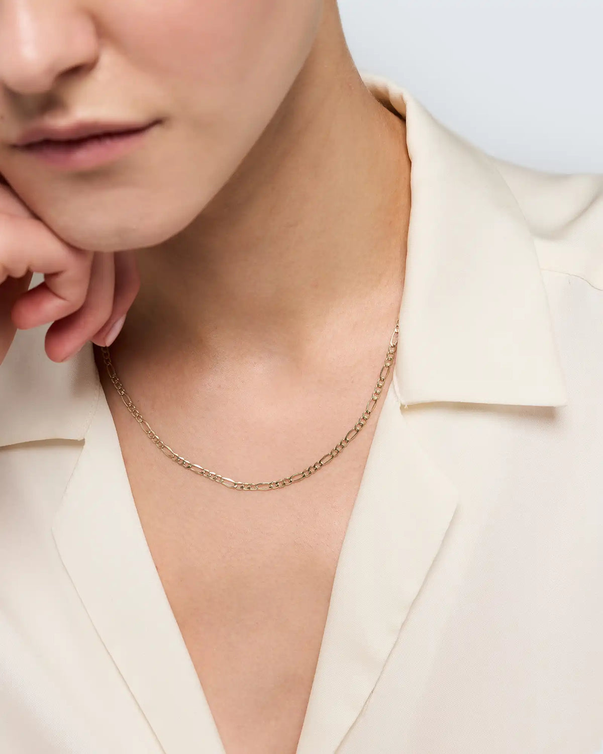 10K Gold Figaro Chain Necklace