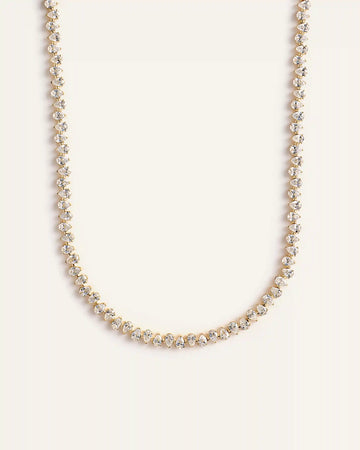 14K Gold Lab Grown Diamond Alternating Pear Tennis Necklace