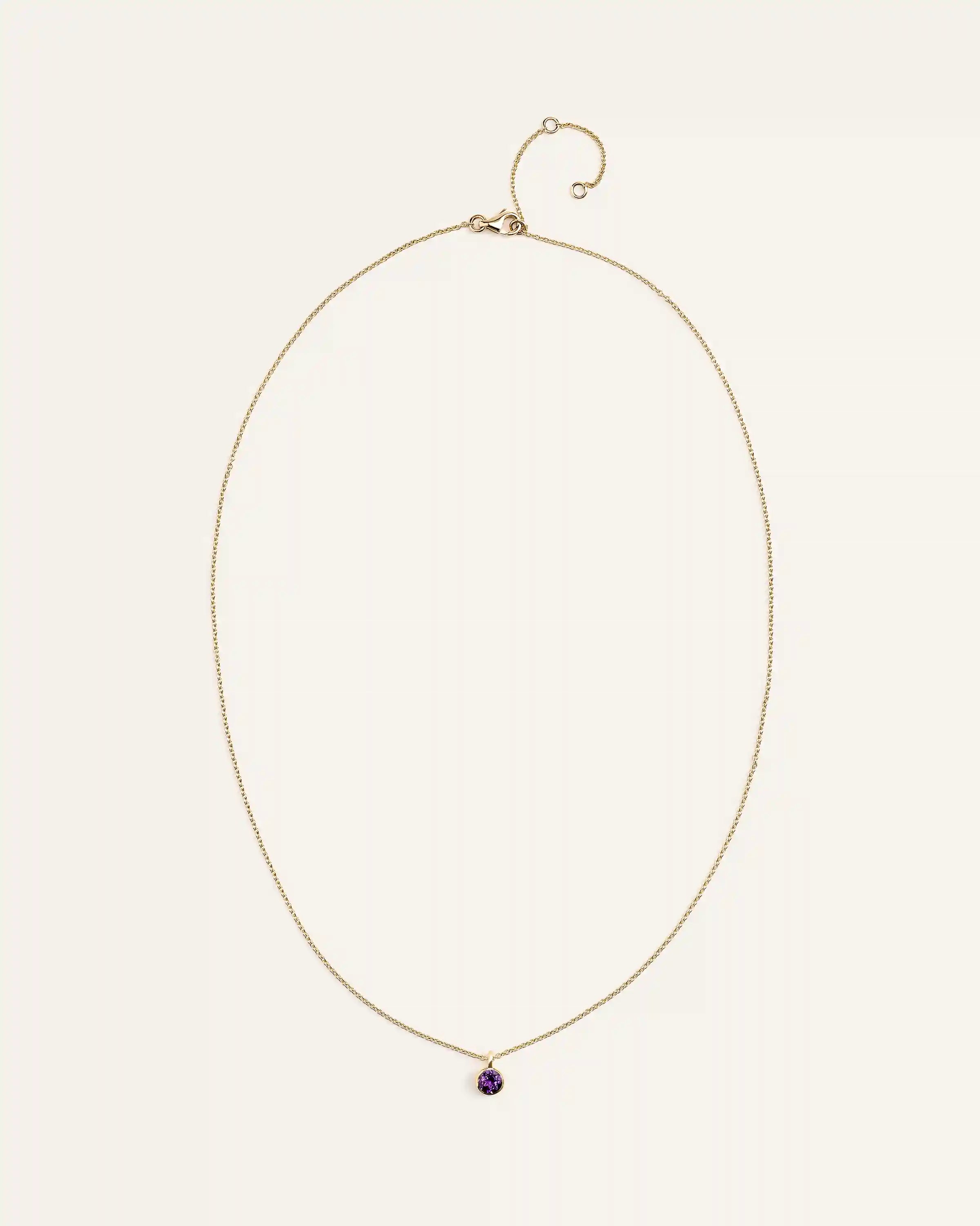 14K Gold Birthstone Solitaire Bezel Pendant