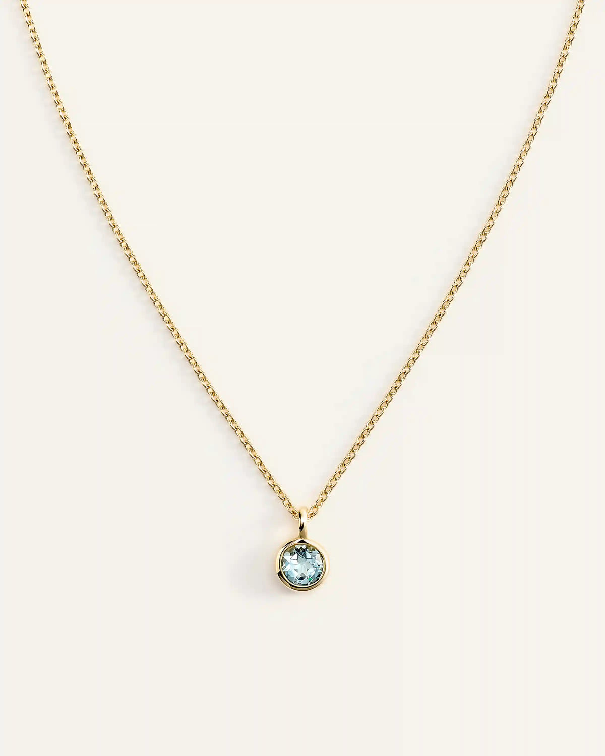 14K Gold Birthstone Solitaire Bezel Pendant