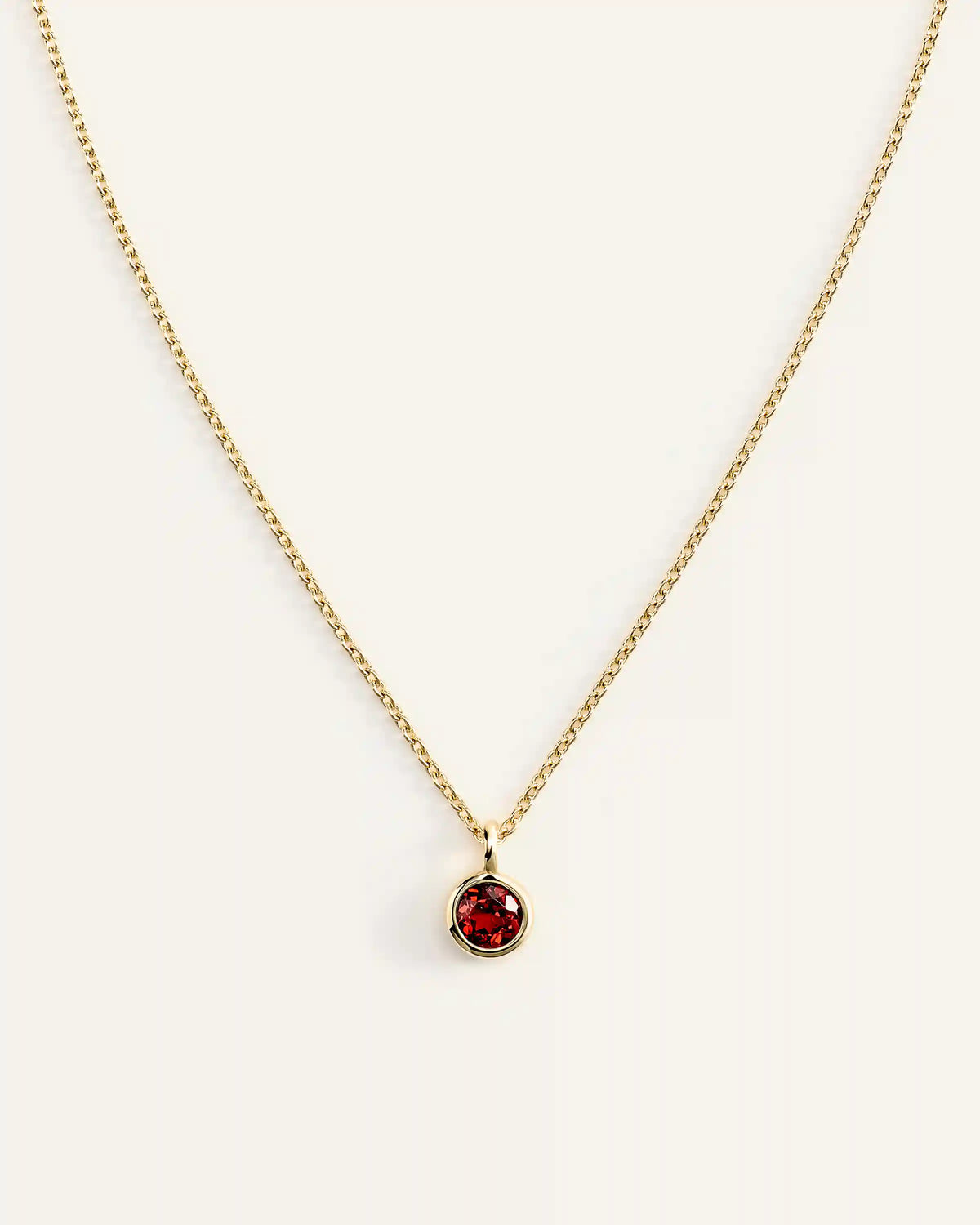 14K Gold Birthstone Solitaire Bezel Pendant
