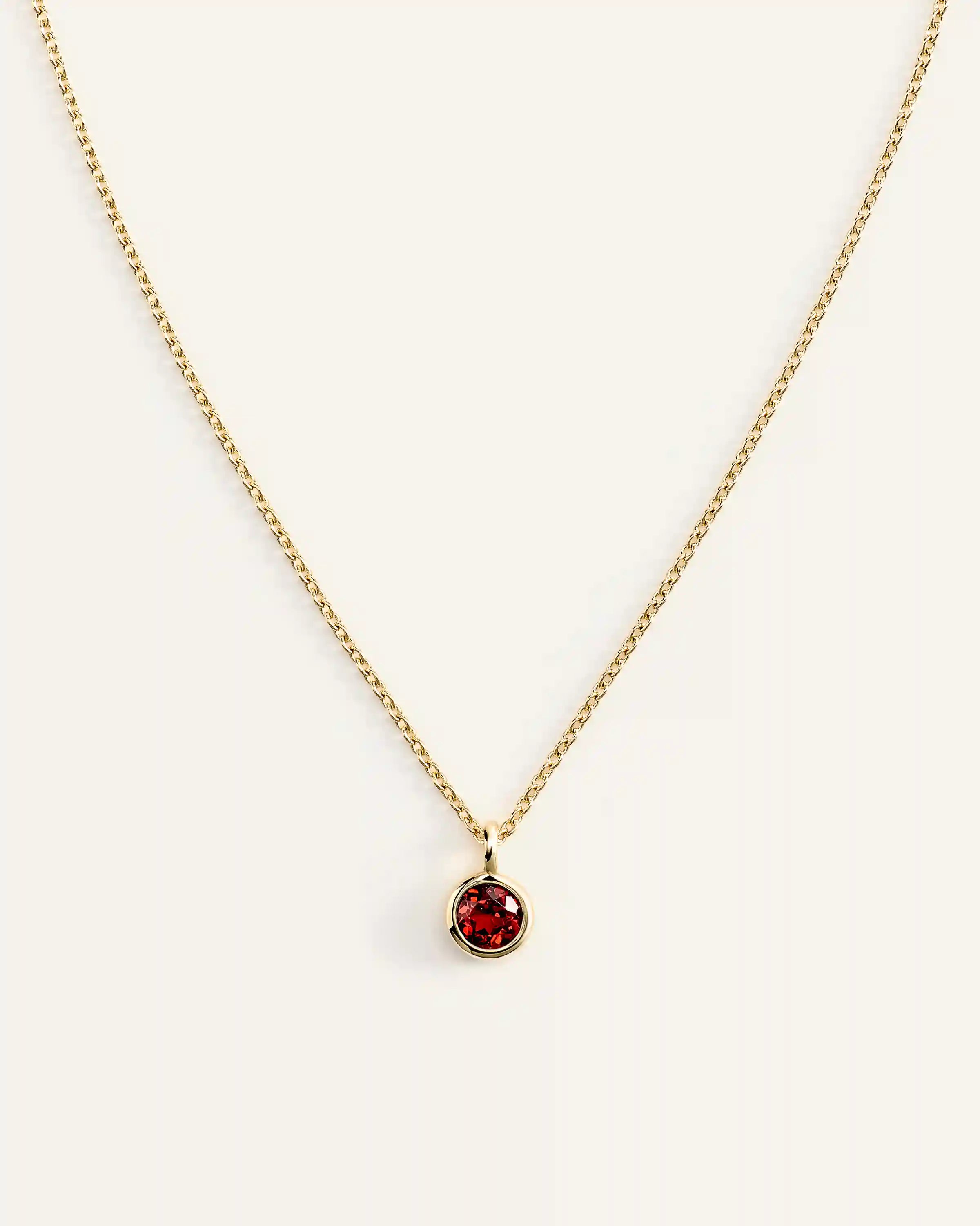 14K Gold Birthstone Solitaire Bezel Pendant