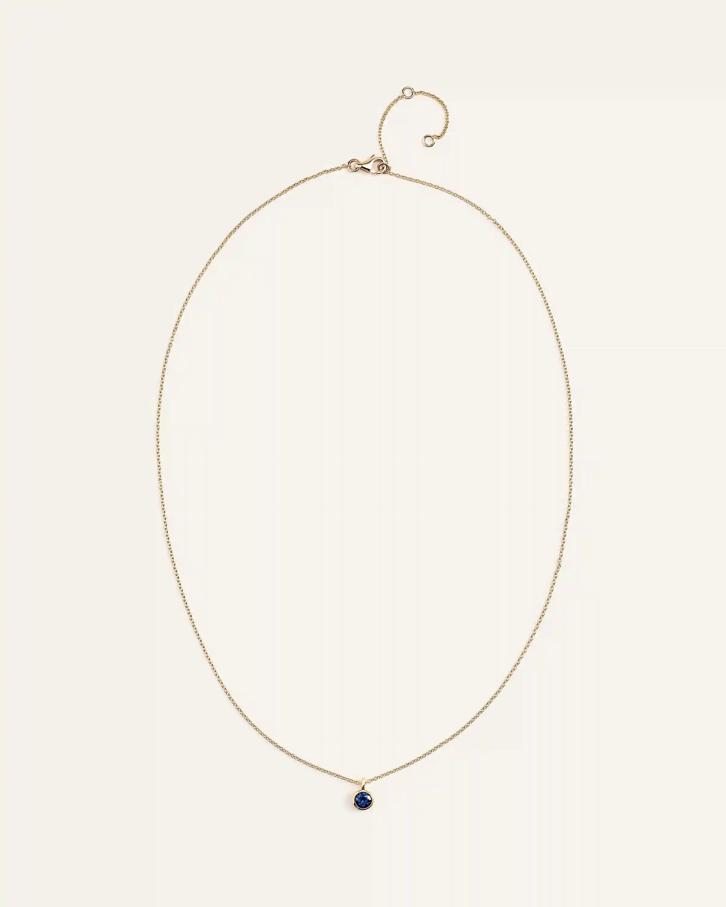 14K Gold Birthstone Solitaire Bezel Pendant