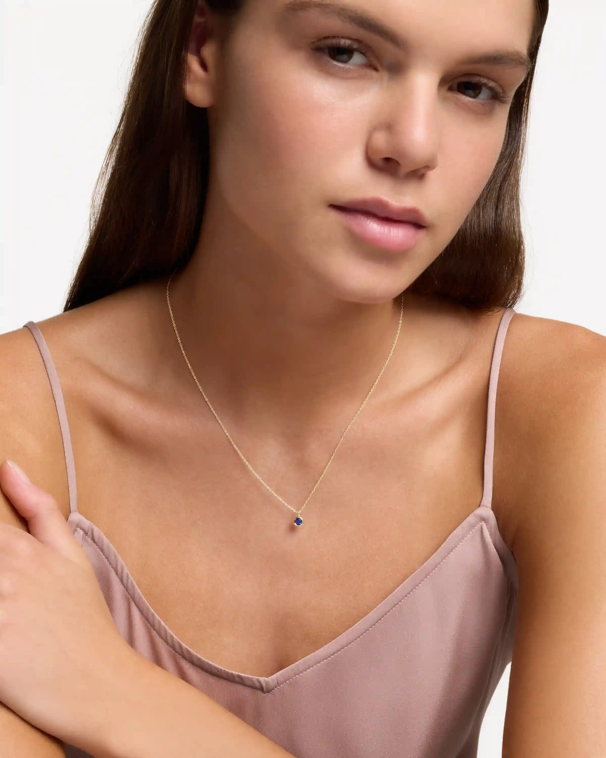 14K Gold Birthstone Solitaire Bezel Pendant