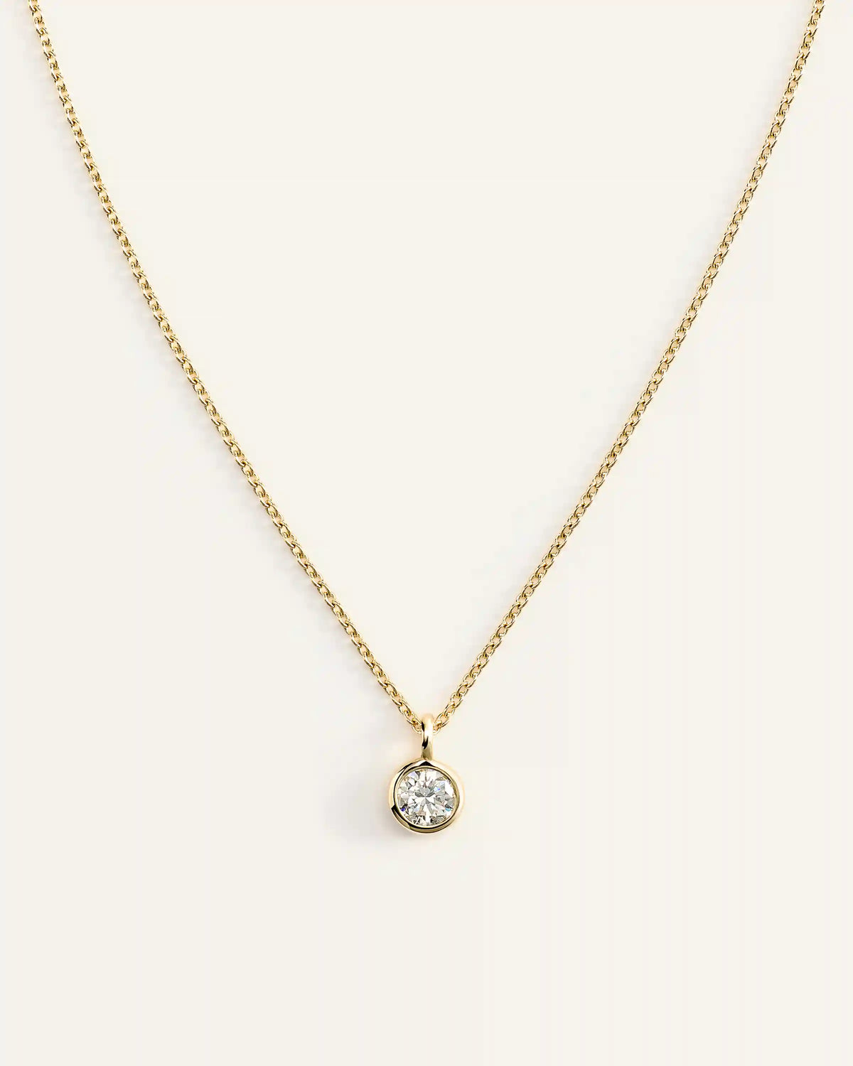 14K Gold Birthstone Solitaire Bezel Pendant
