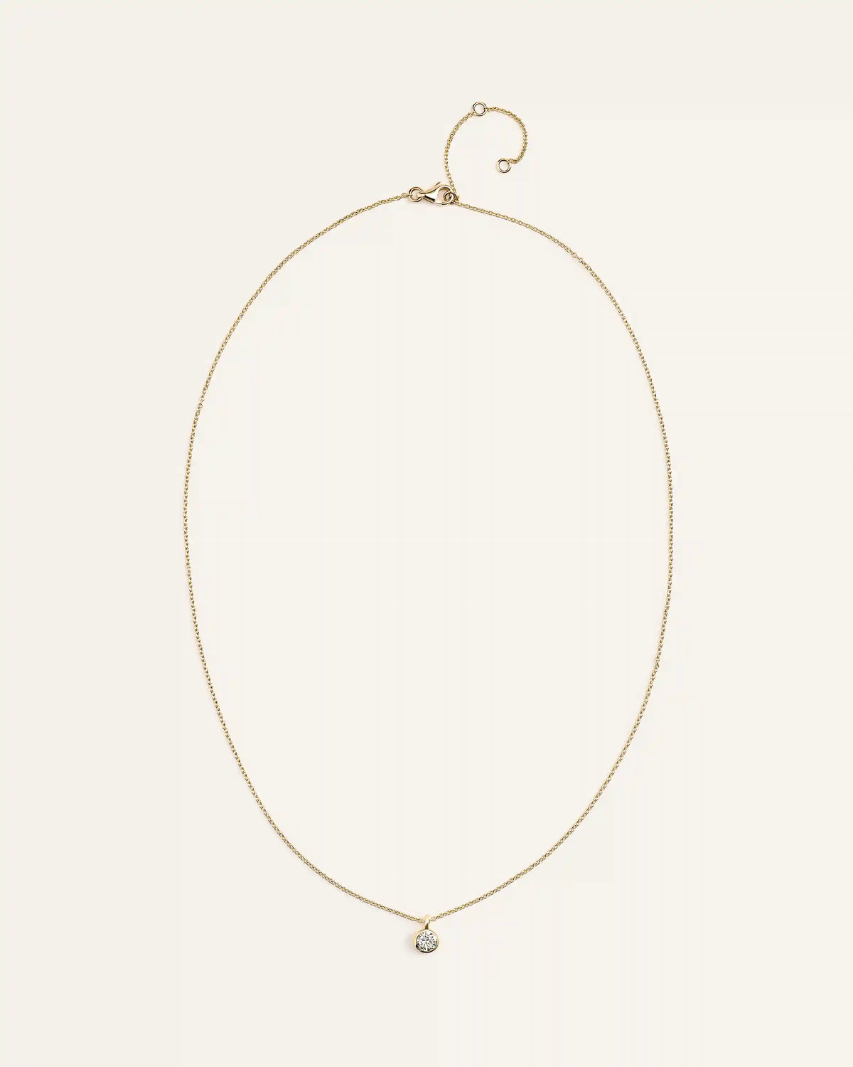 14K Gold Birthstone Solitaire Bezel Pendant