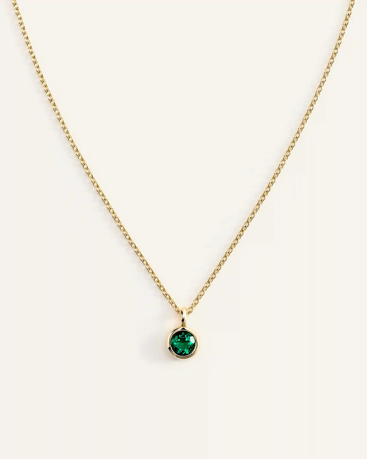 14K Gold Birthstone Solitaire Bezel Pendant