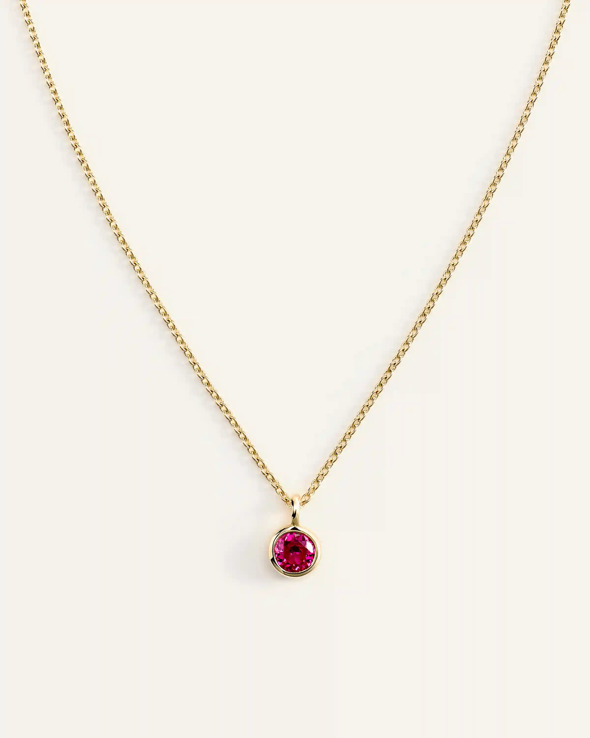 14K Gold Birthstone Solitaire Bezel Pendant