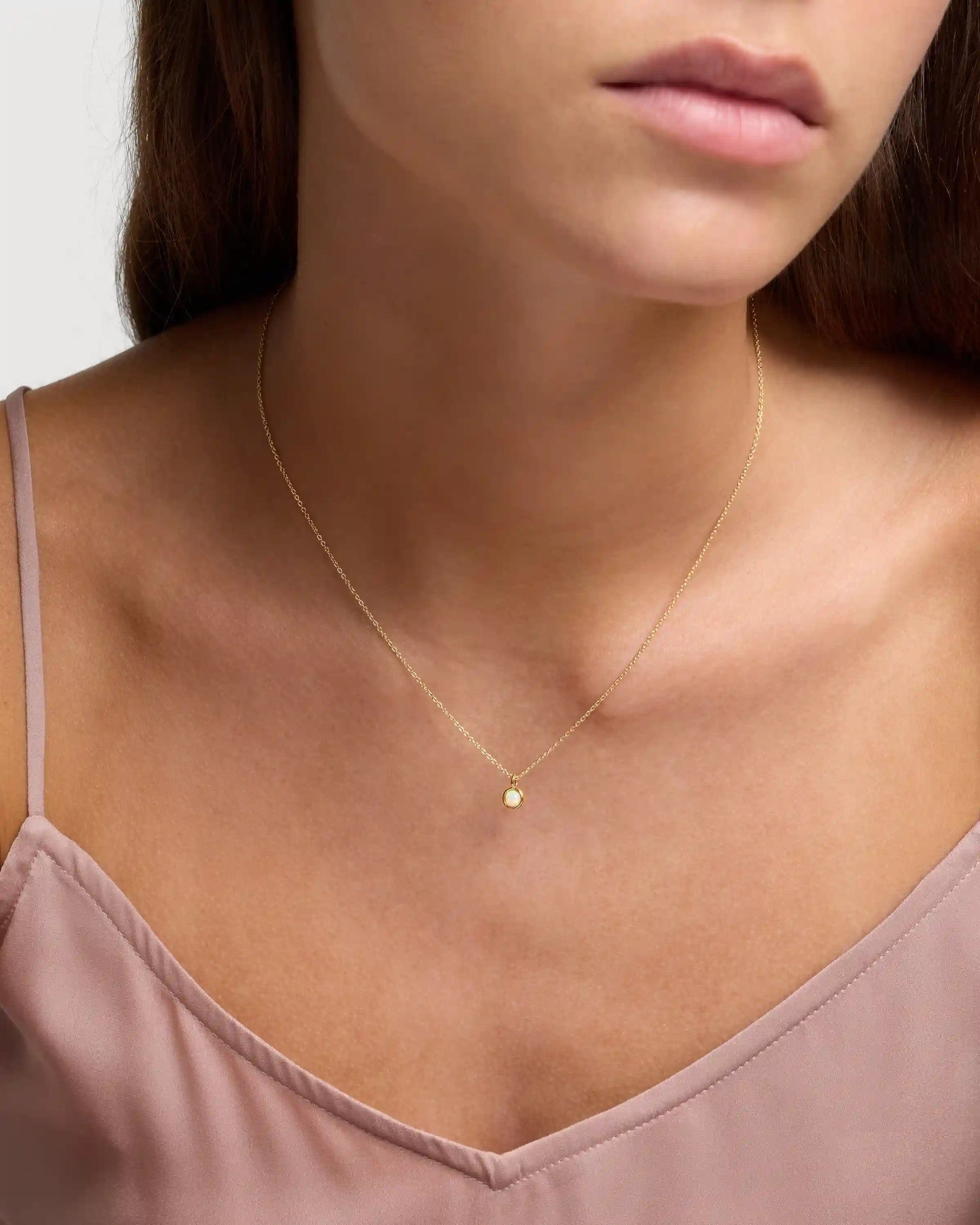 14K Gold Birthstone Solitaire Bezel Pendant