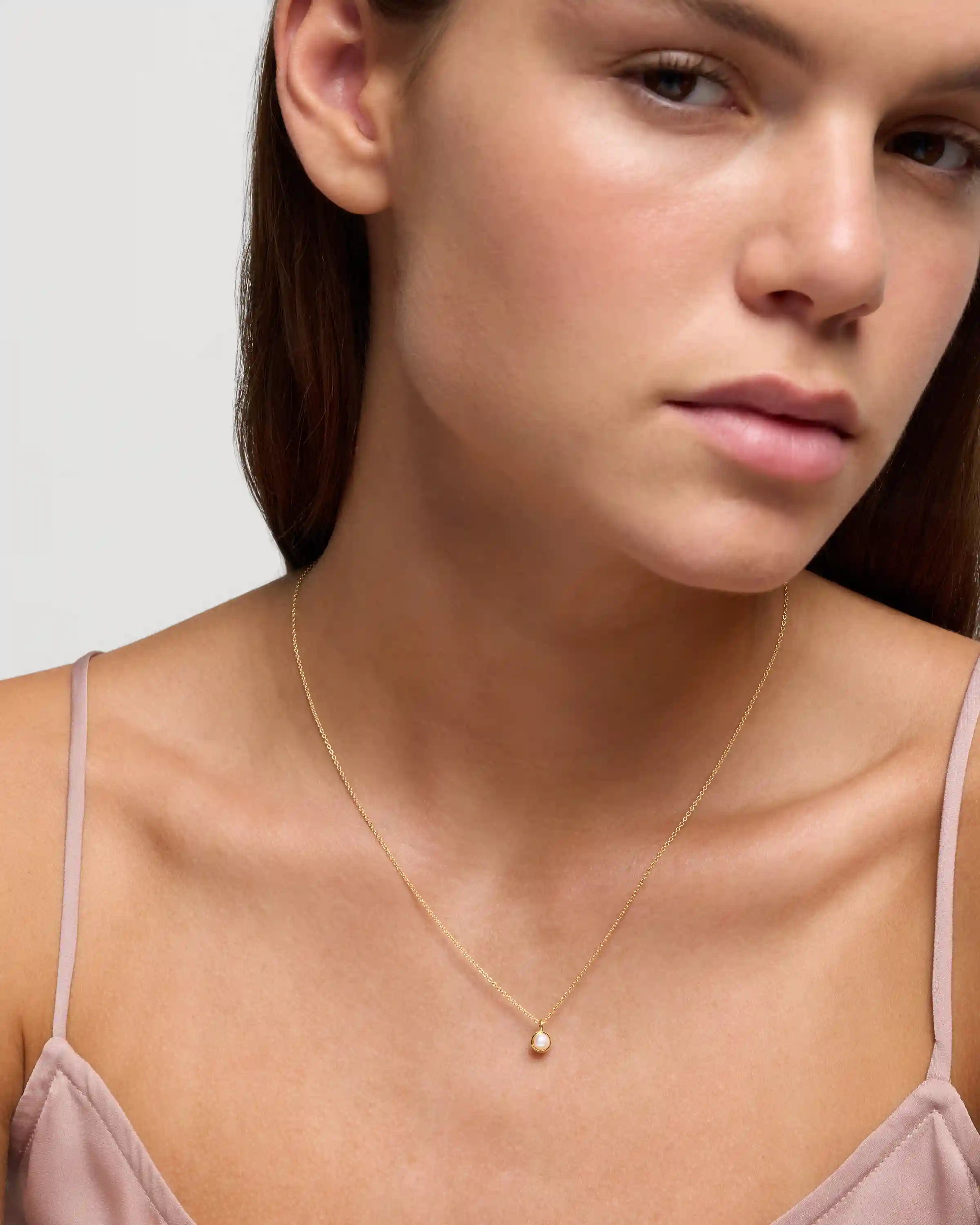 14K Gold Birthstone Solitaire Bezel Pendant