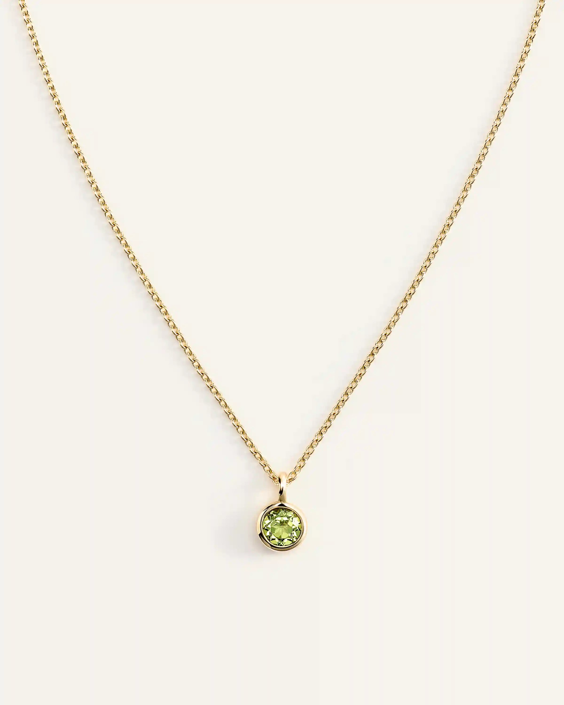 14K Gold Birthstone Solitaire Bezel Pendant