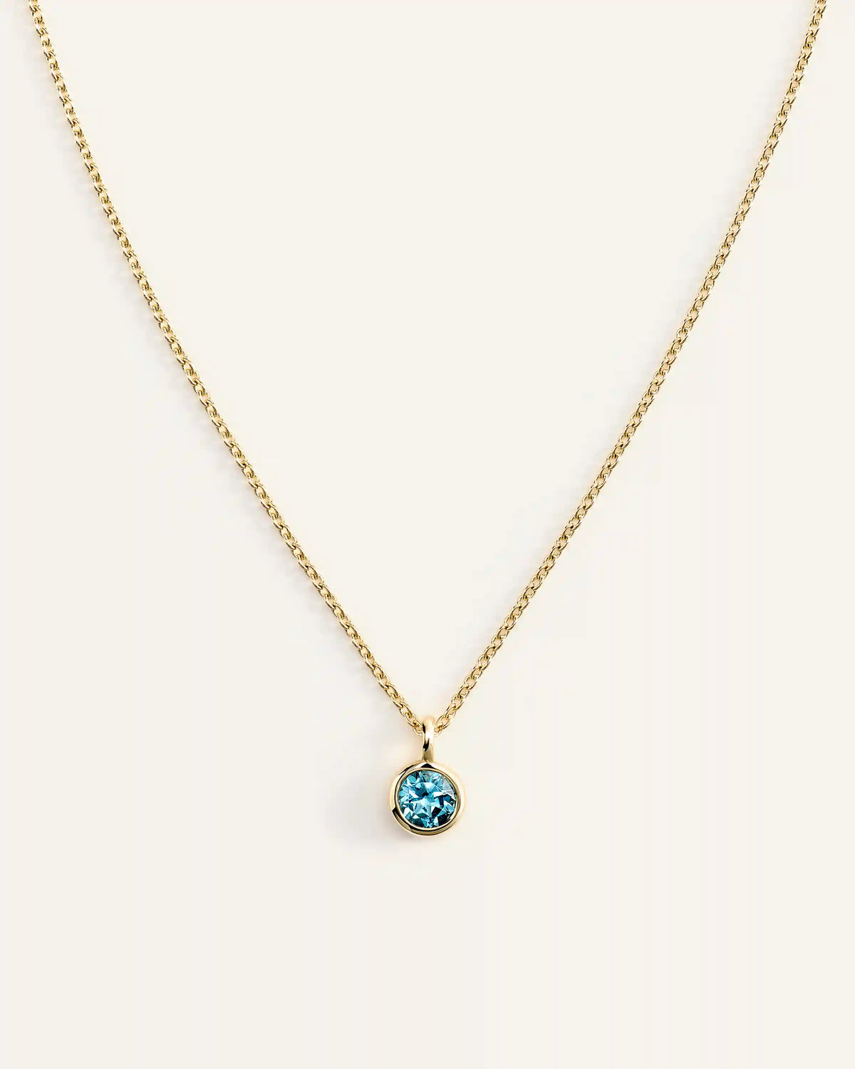 14K Gold Birthstone Solitaire Bezel Pendant