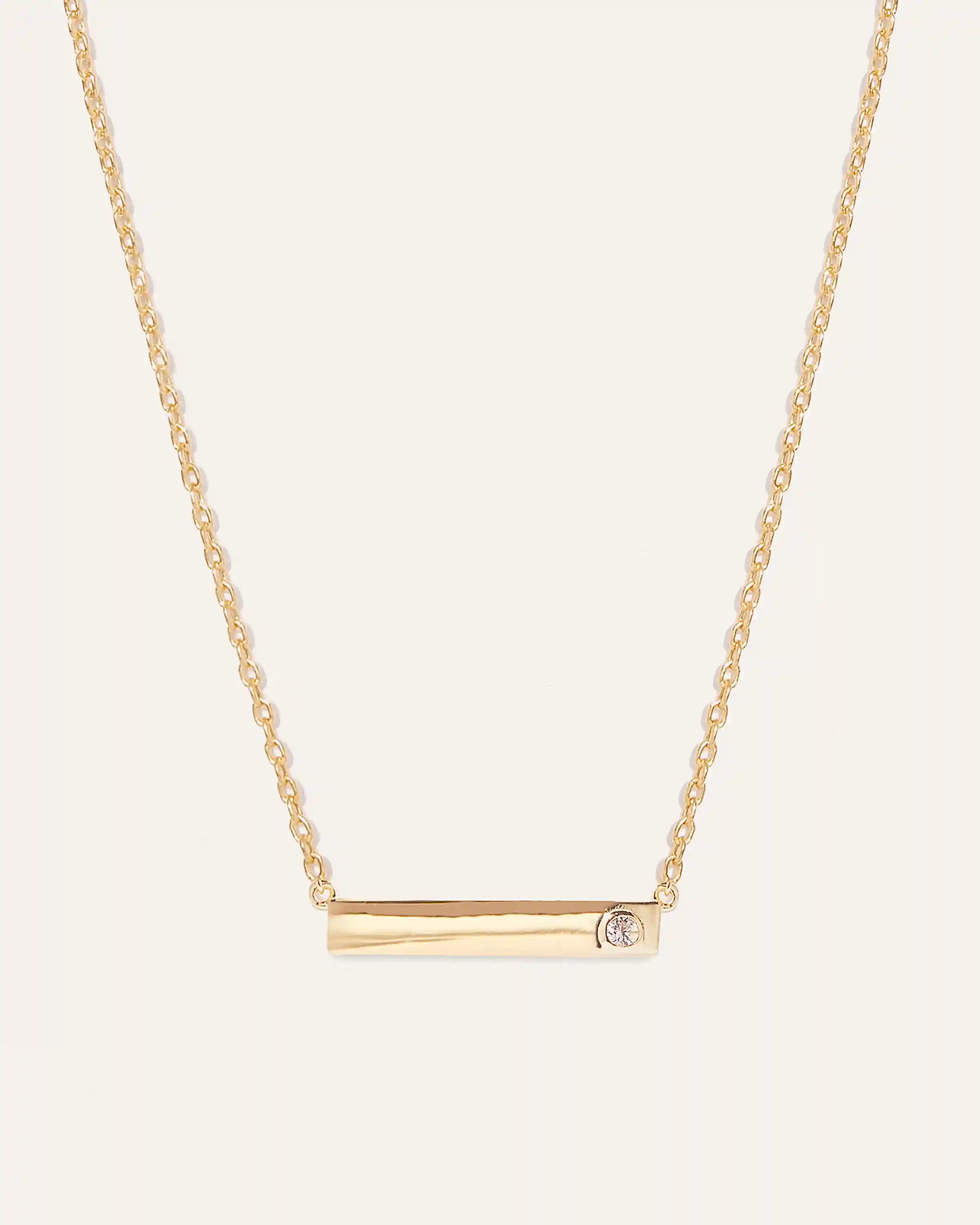 White Sapphire Bar Necklace