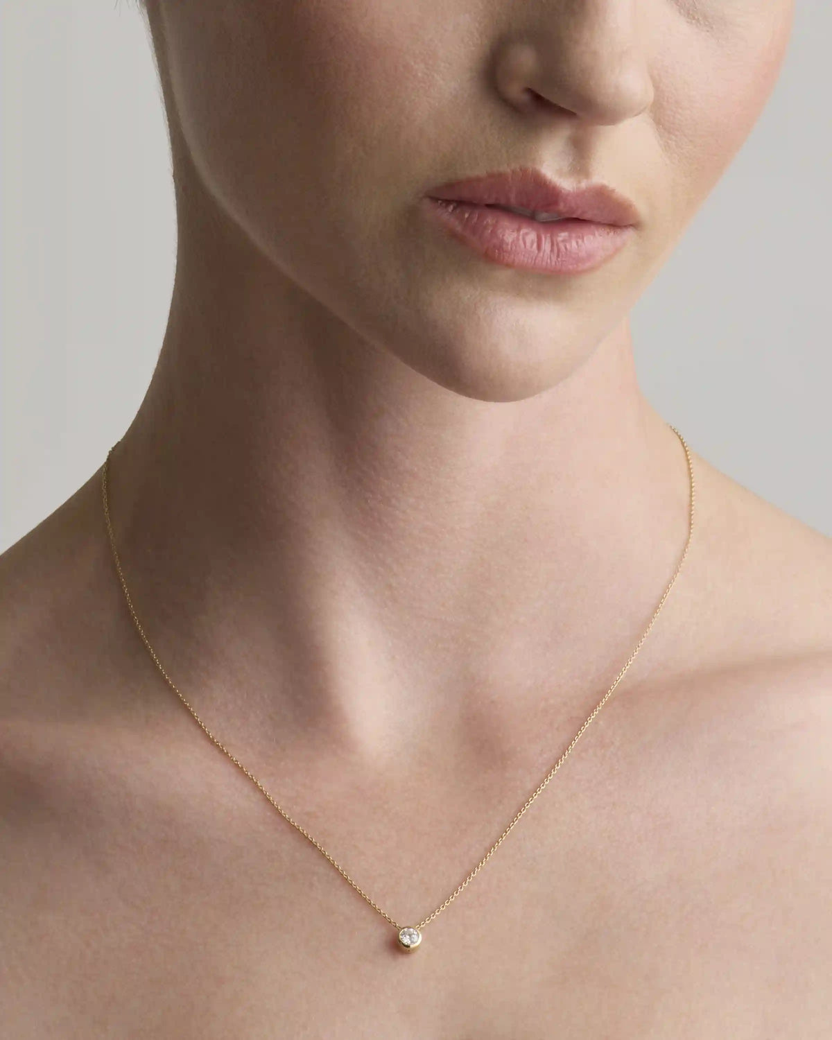 14K Gold Diamond Sliding Bezel Necklace