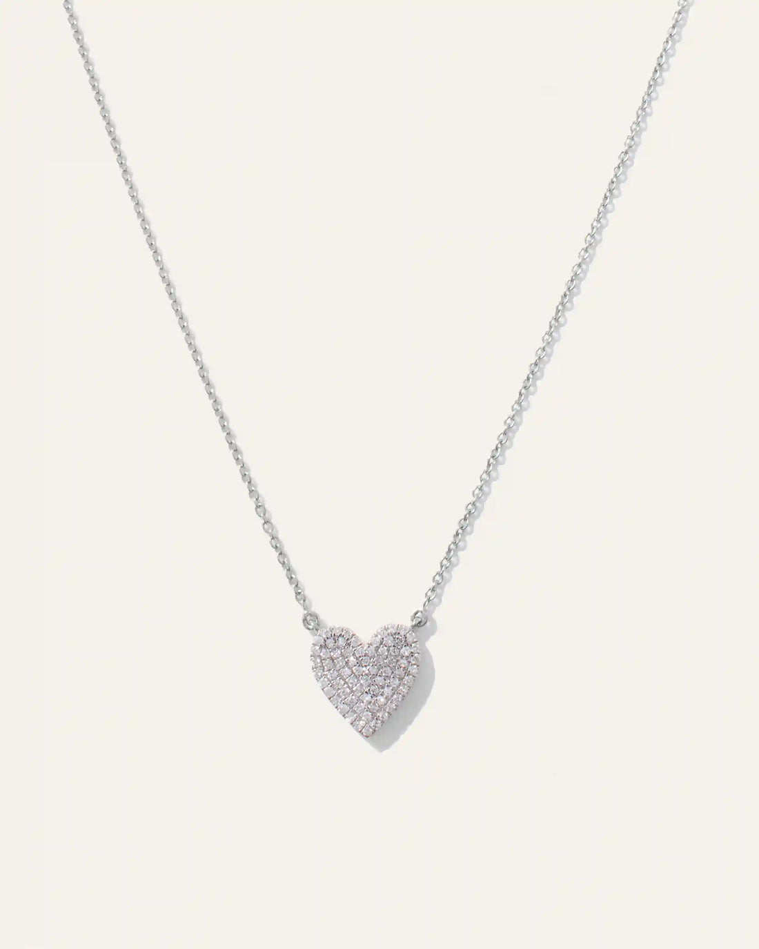 14K Gold Pave Diamond Heart Necklace