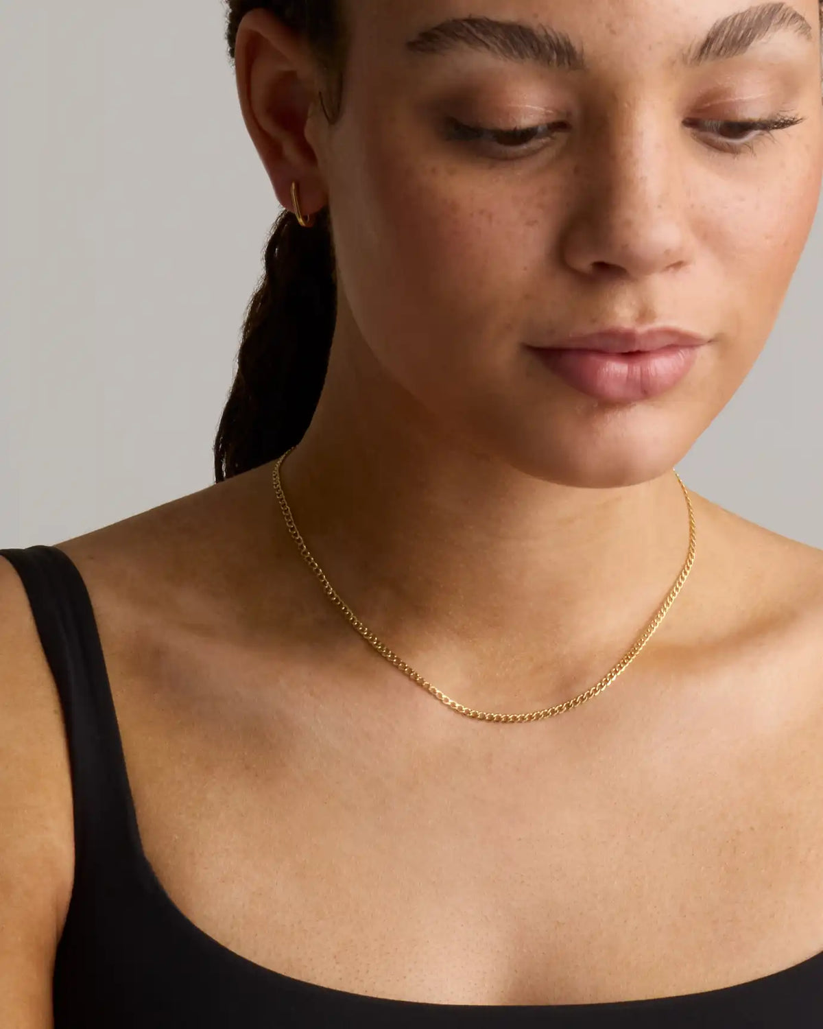 14K Gold Curb Chain Necklace