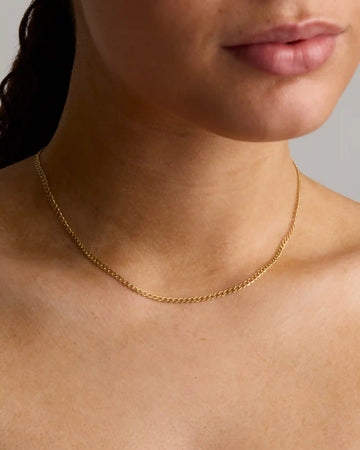 14K Gold Curb Chain Necklace