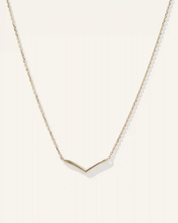 14K Gold Wishbone Necklace