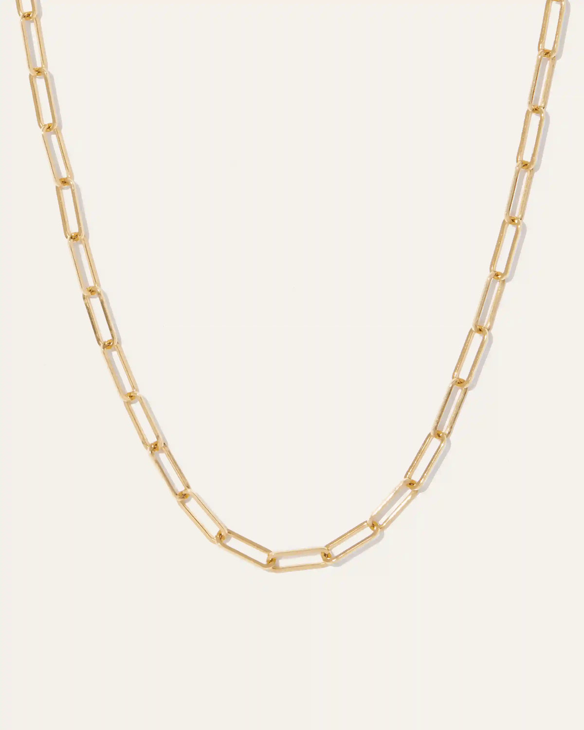 14k Gold Long Chain Link Necklace