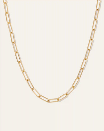 14k Gold Long Chain Link Necklace