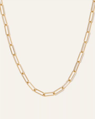 14K Gold Paperclip Chain Necklace - 2.7mm
