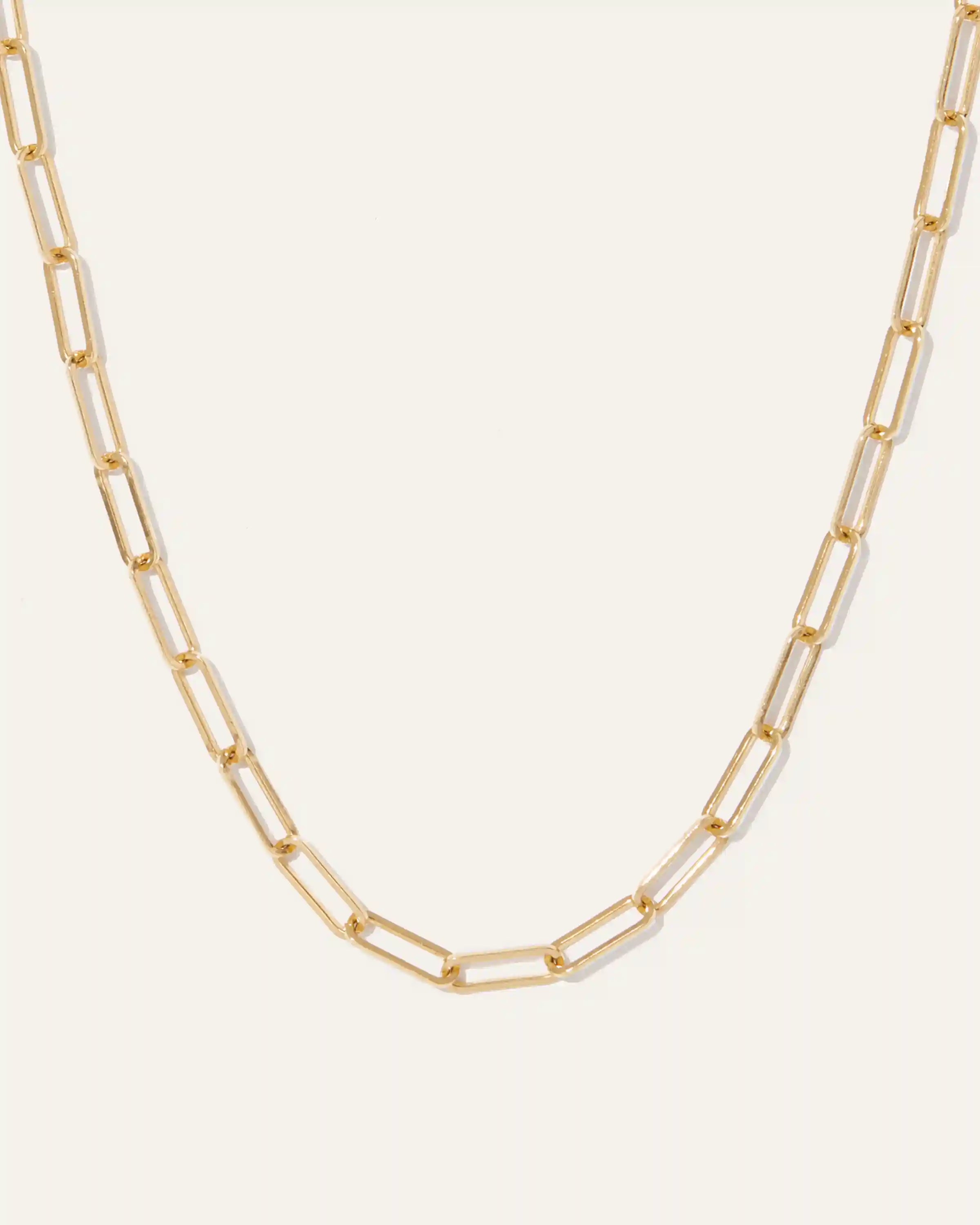 14K Gold Paperclip Chain Necklace - 2.7mm