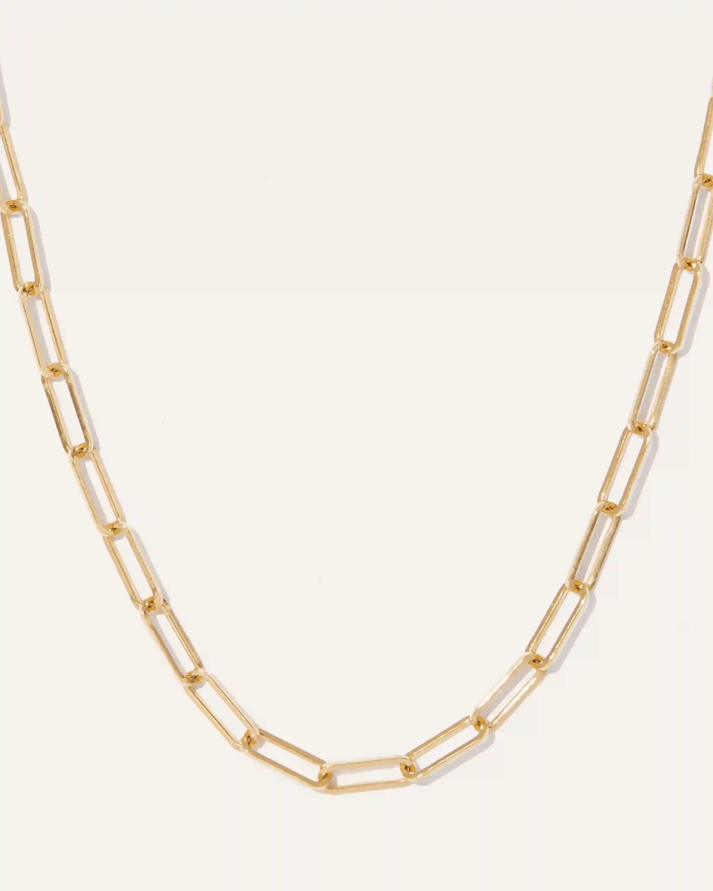 14K Gold Paperclip Chain Necklace - 2.7mm