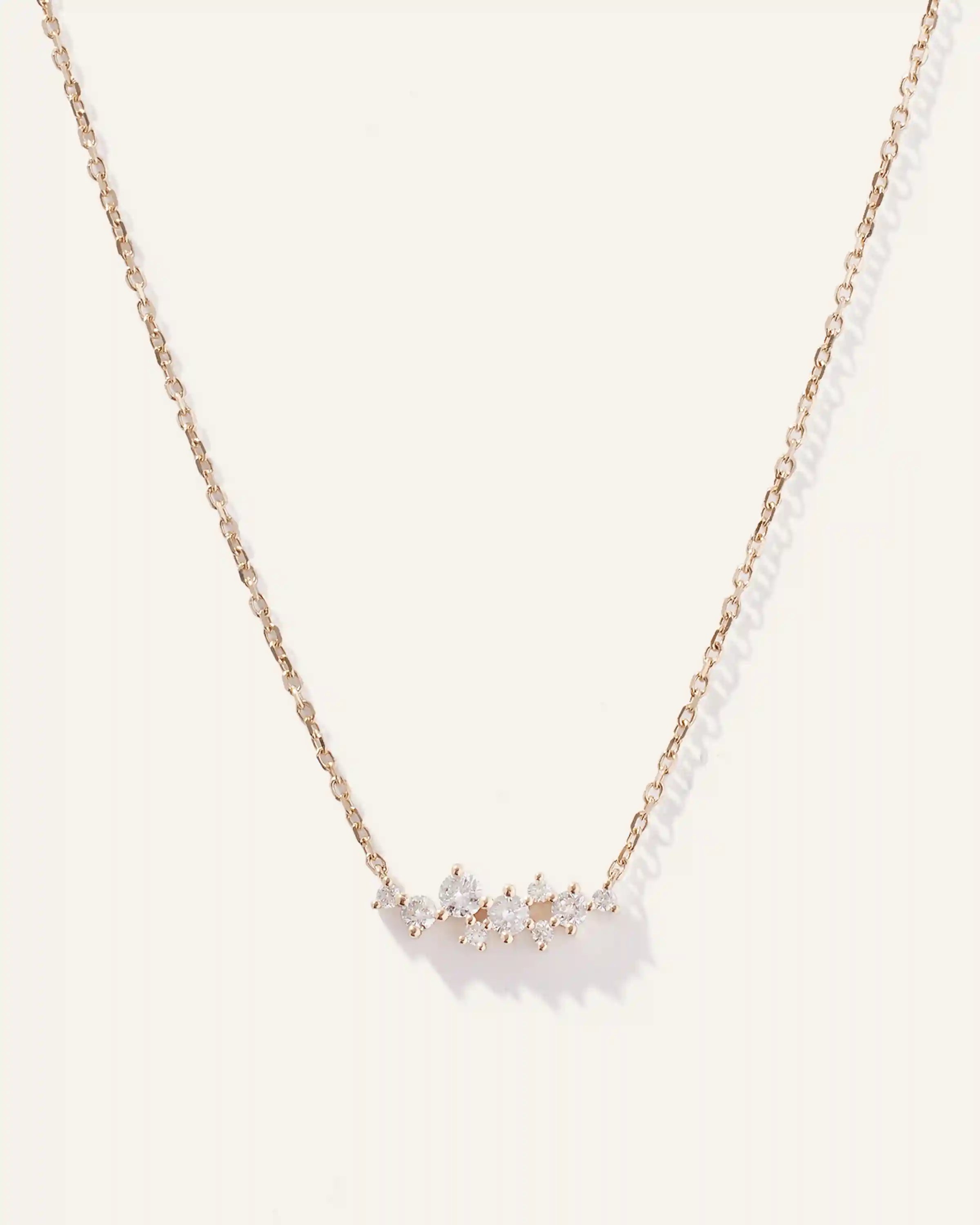 14K Gold Diamond Scatter Necklace