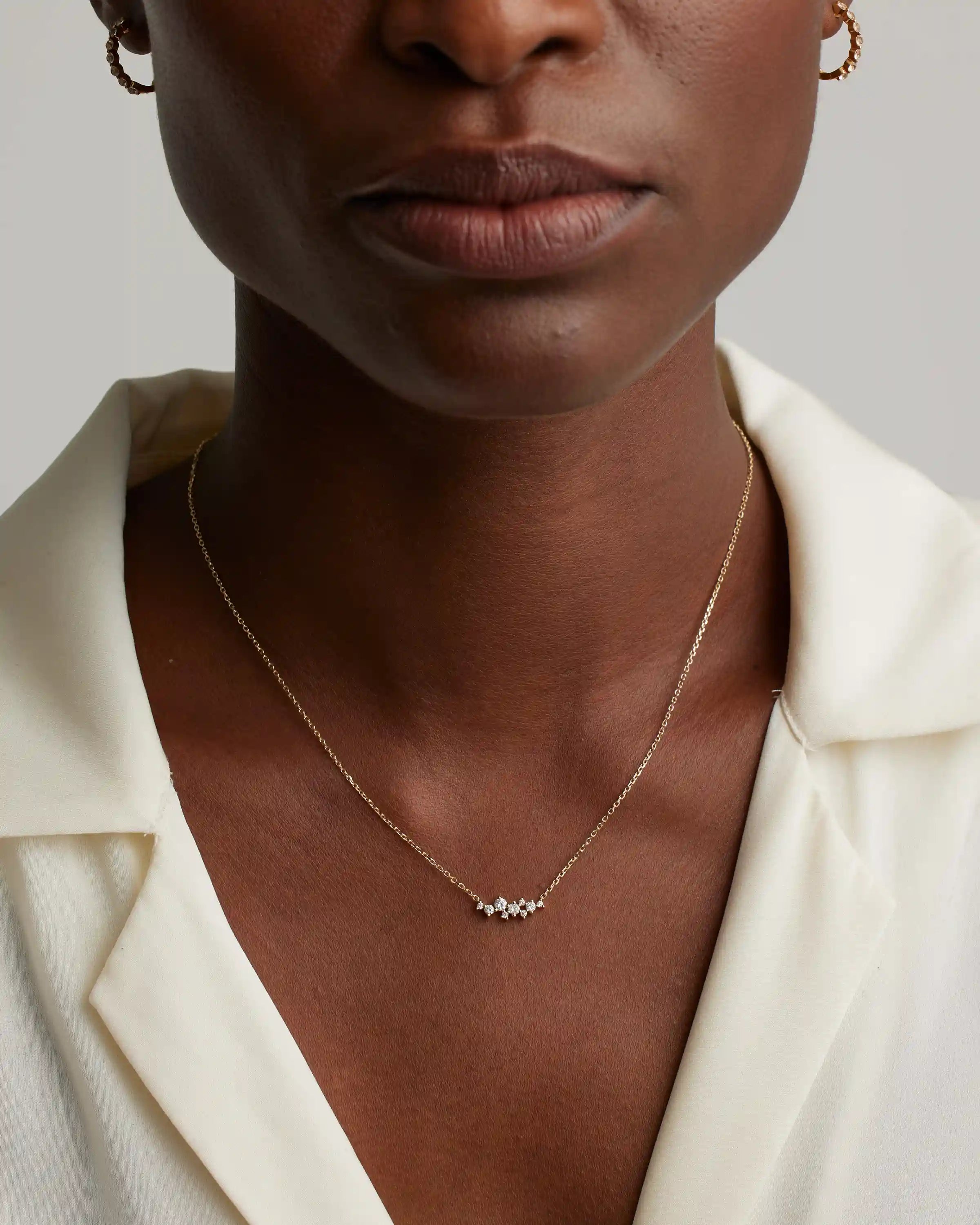 14K Gold Diamond Scatter Necklace