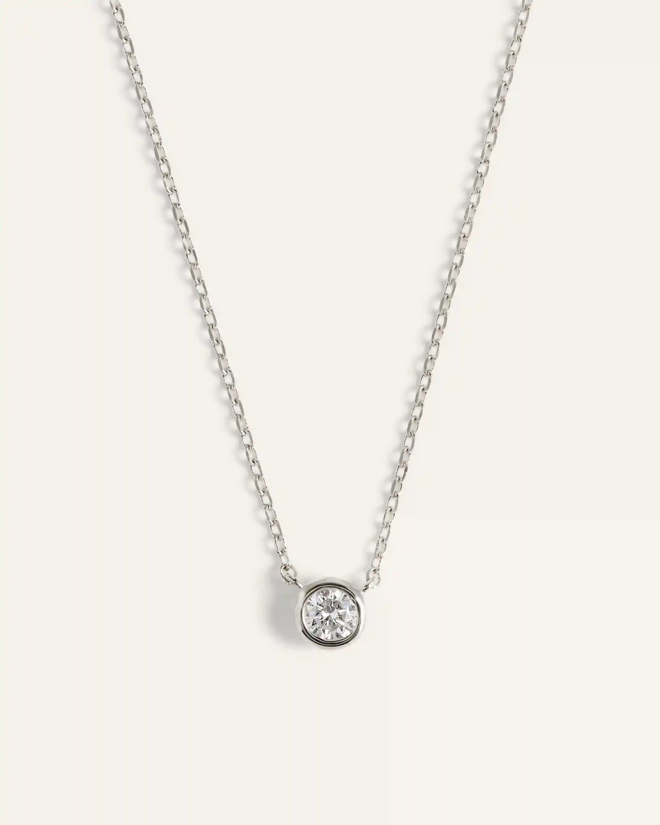 14K Gold Diamond Bezel Necklace