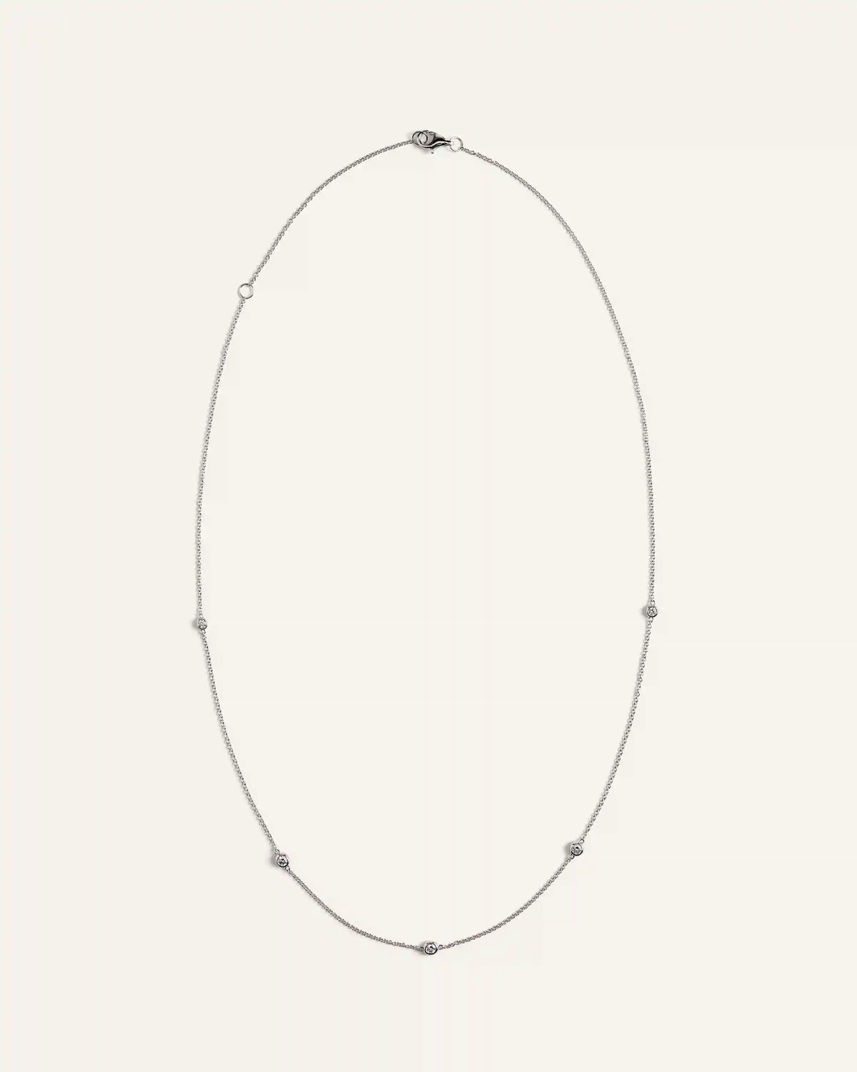 14K Gold Diamond Bezel Station Necklace