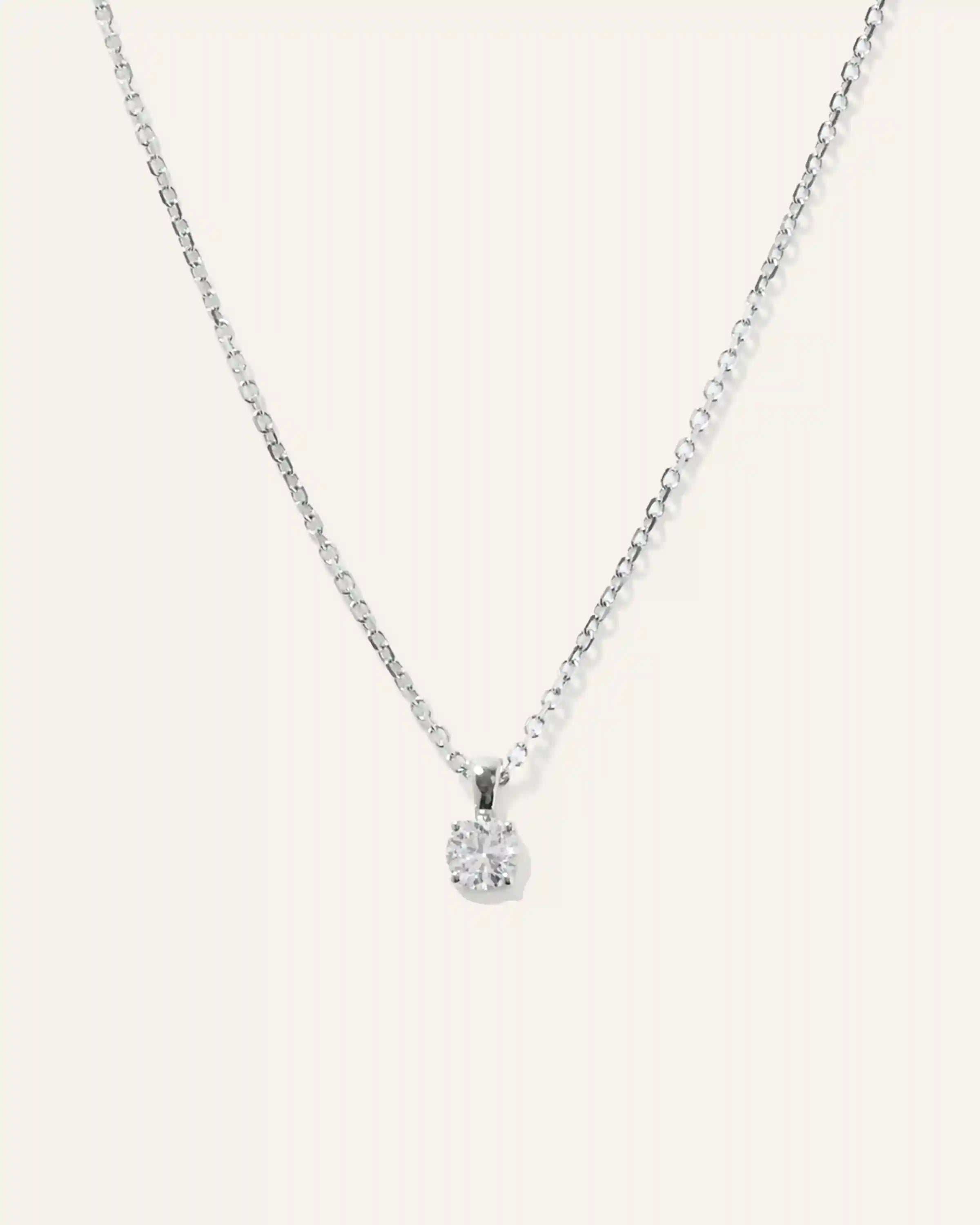 14k Gold Natural Diamond Solitaire Necklace