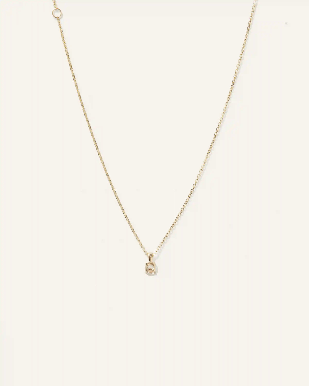 14k Gold Natural Diamond Solitaire Necklace