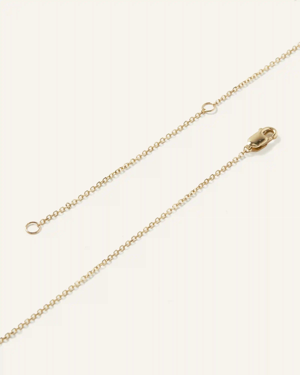 14k Gold Natural Diamond Solitaire Necklace