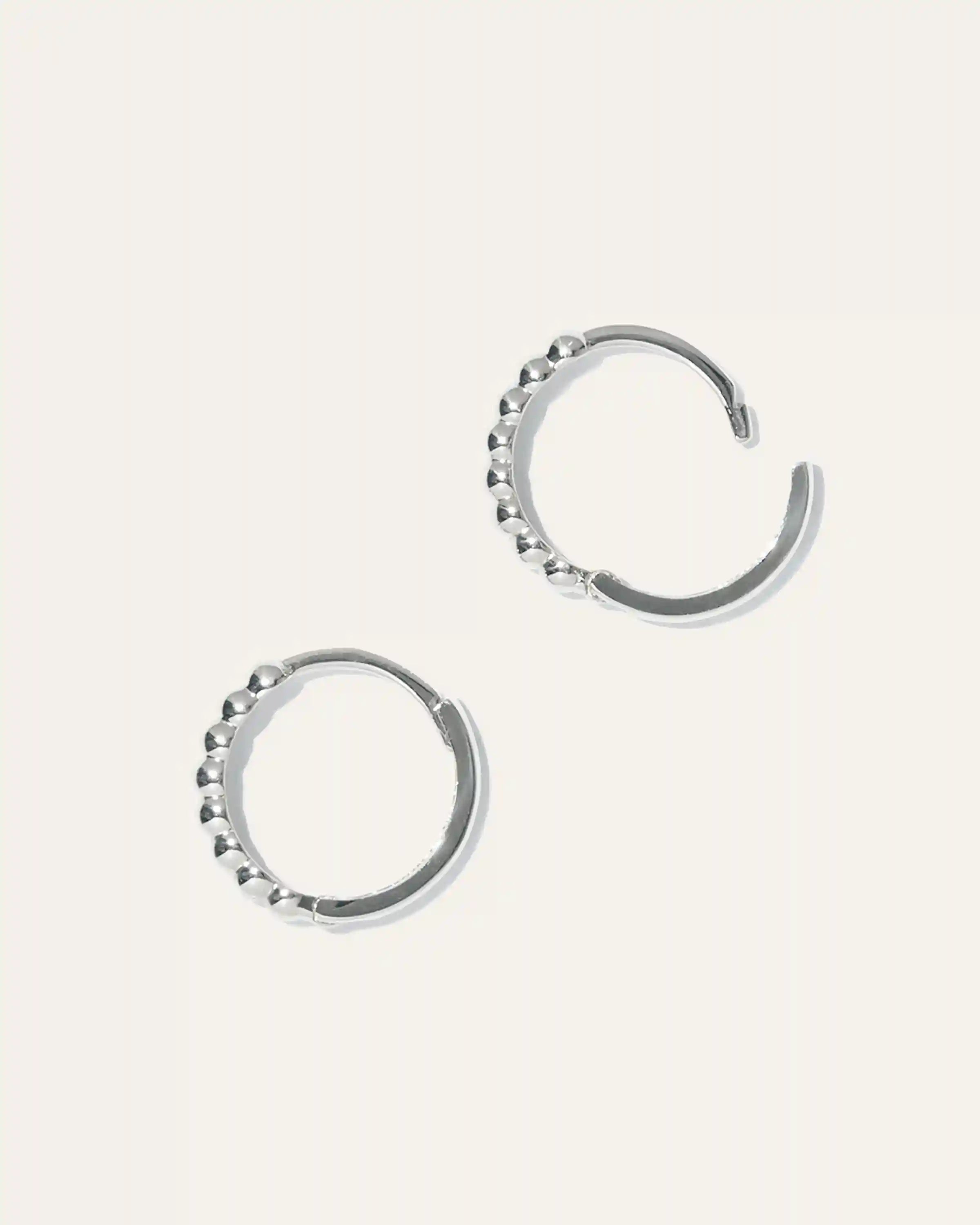 14K Gold Beaded Hoops