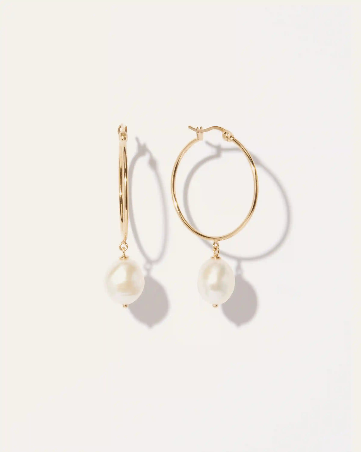 Large Organic Freshwater Cultured Pearl Hoops