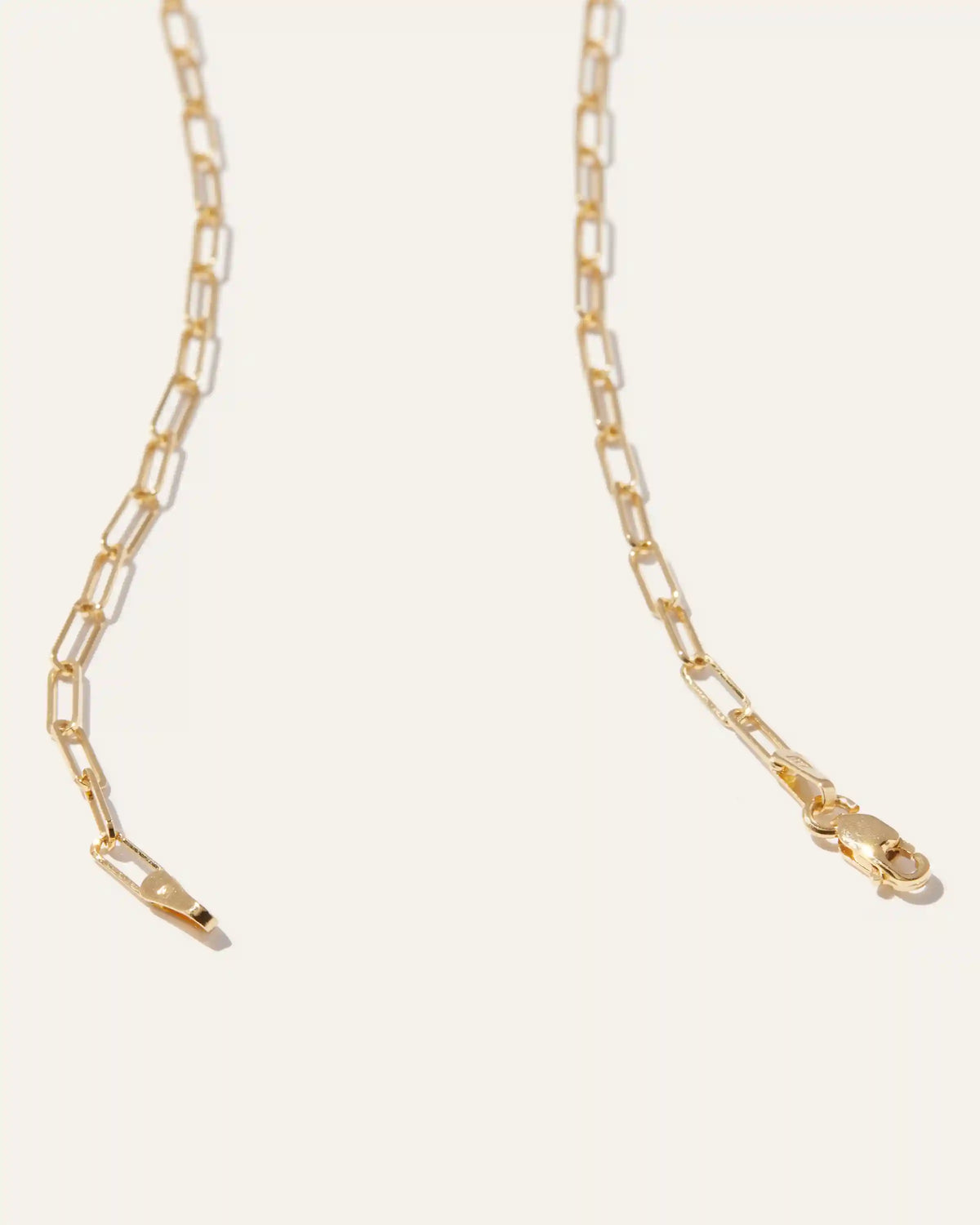 14k Gold Long Chain Link Necklace
